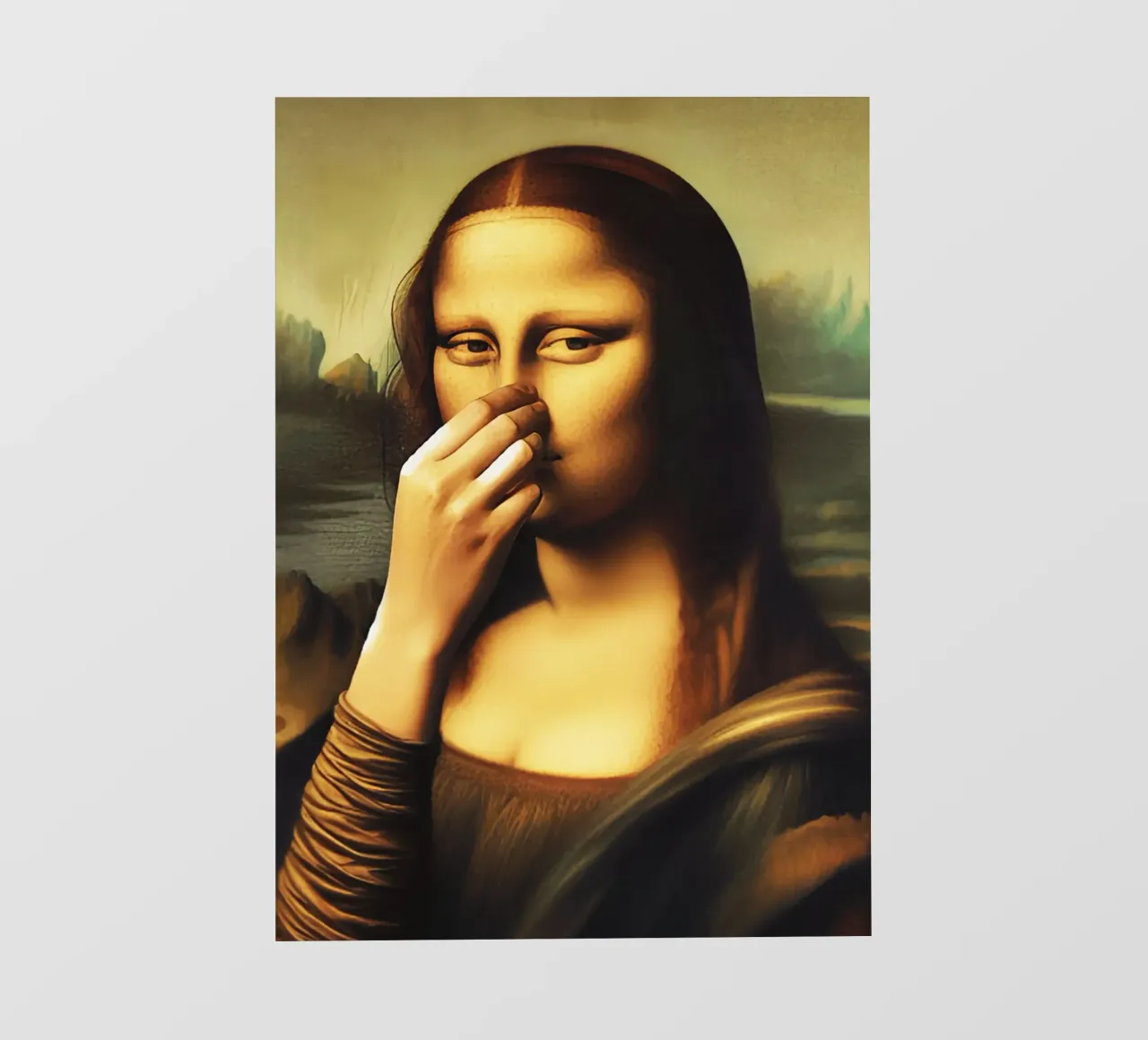 Parodia del bagno Monna Lisa telo in pvc da rangginangs