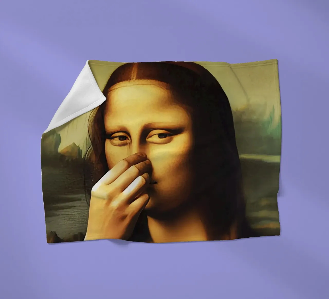 Parodia del bagno Monna Lisa coperta in pile da rangginangs