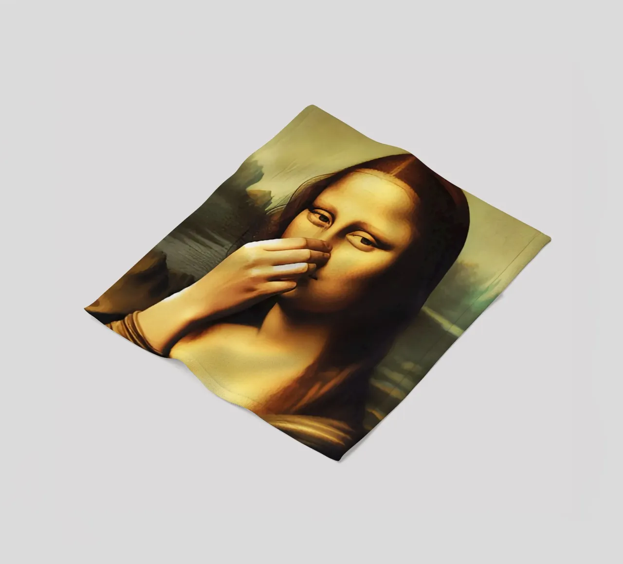 Parodia del bagno Monna Lisa coperta in pile da rangginangs