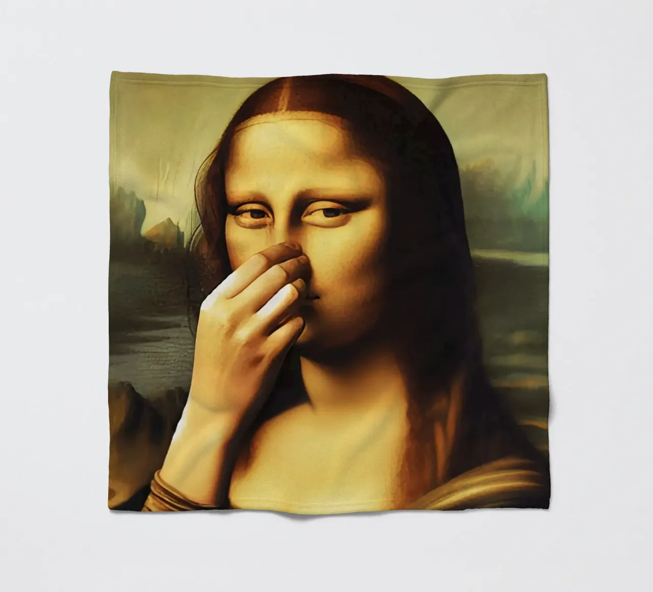 Parodia del bagno Monna Lisa coperta in pile da rangginangs