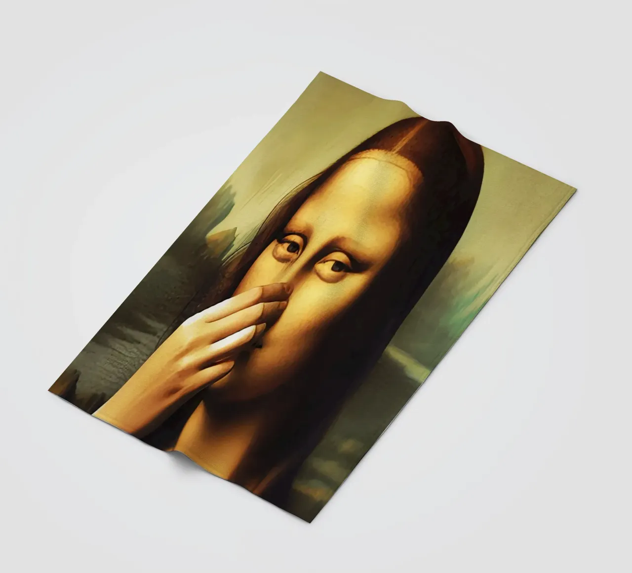 Parodia del bagno Monna Lisa coperta in pile da rangginangs