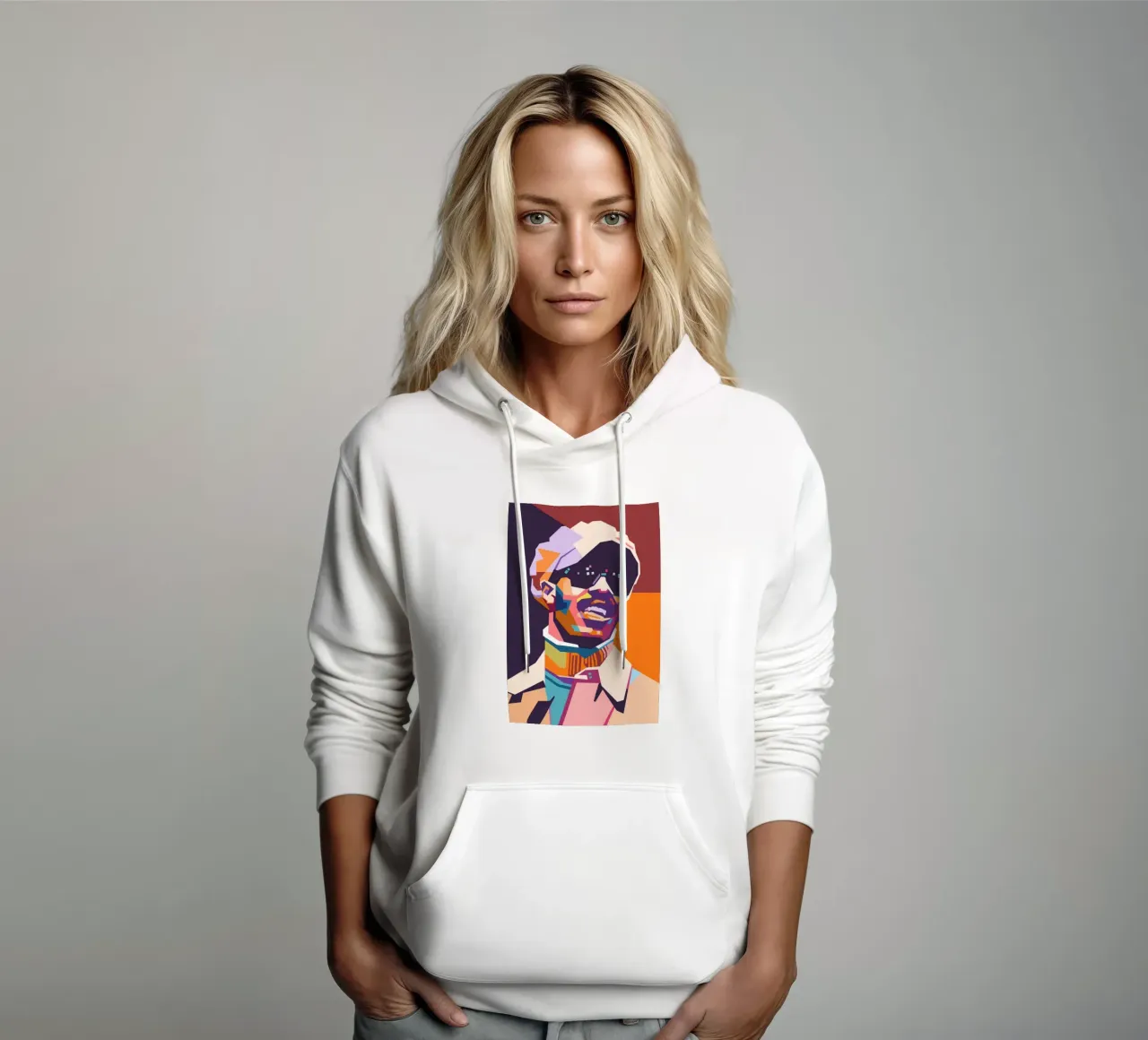Stile artistico di Stevie Wonder WPAP felpa con cappuccio da Hantamrata