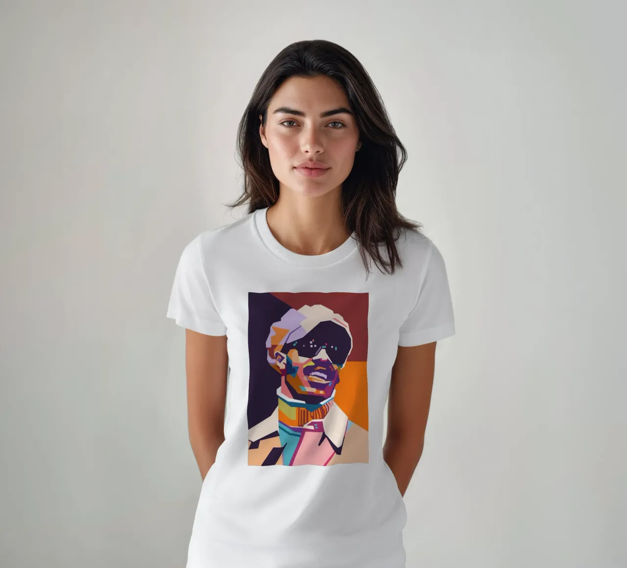 Stile artistico di Stevie Wonder WPAP t-shirt da Hantamrata