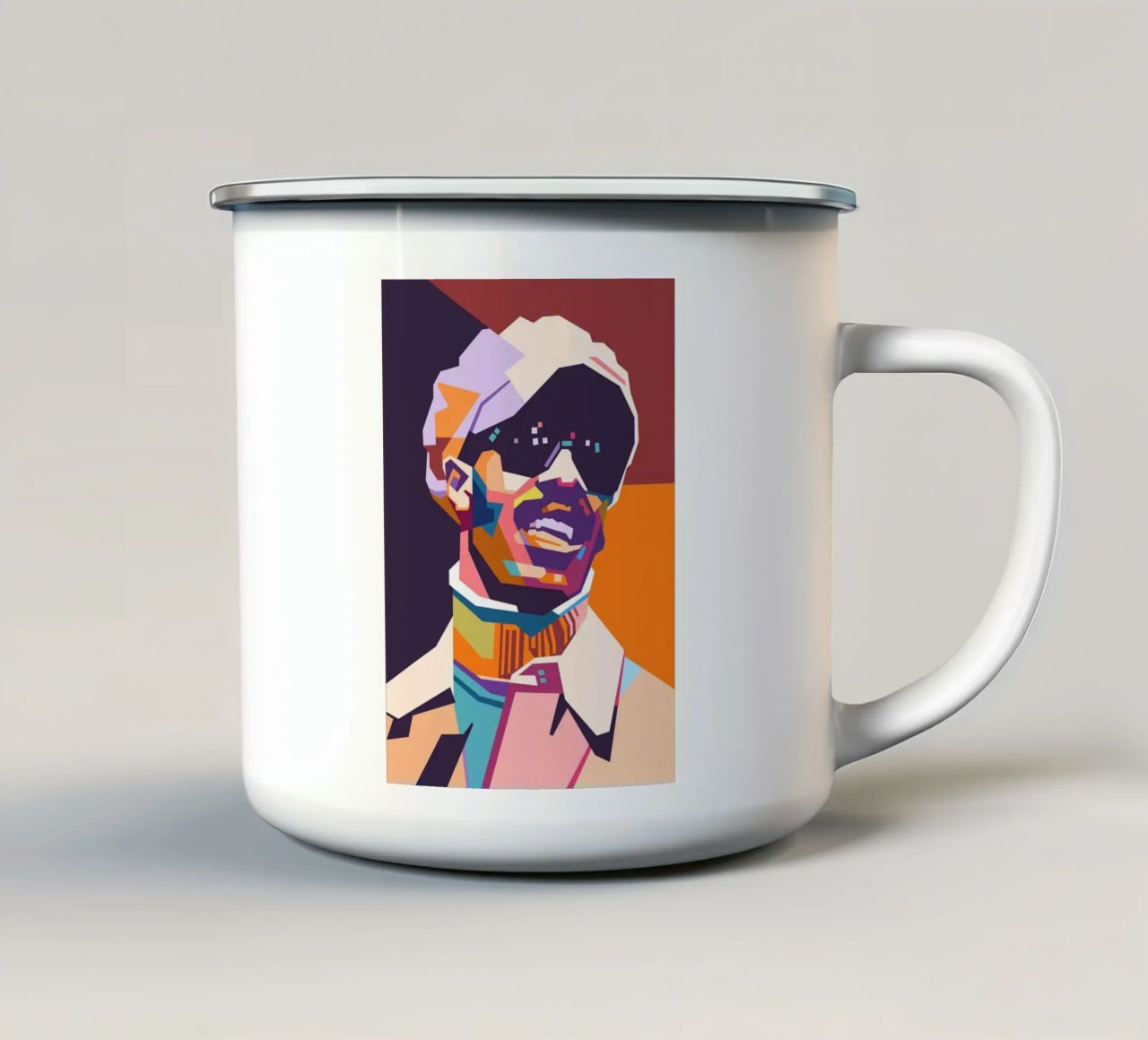 Stile artistico di Stevie Wonder WPAP tazza in smalto da Hantamrata