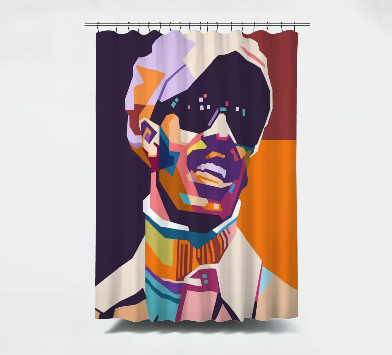 Stile artistico di Stevie Wonder WPAP tenda da doccia da Hantamrata