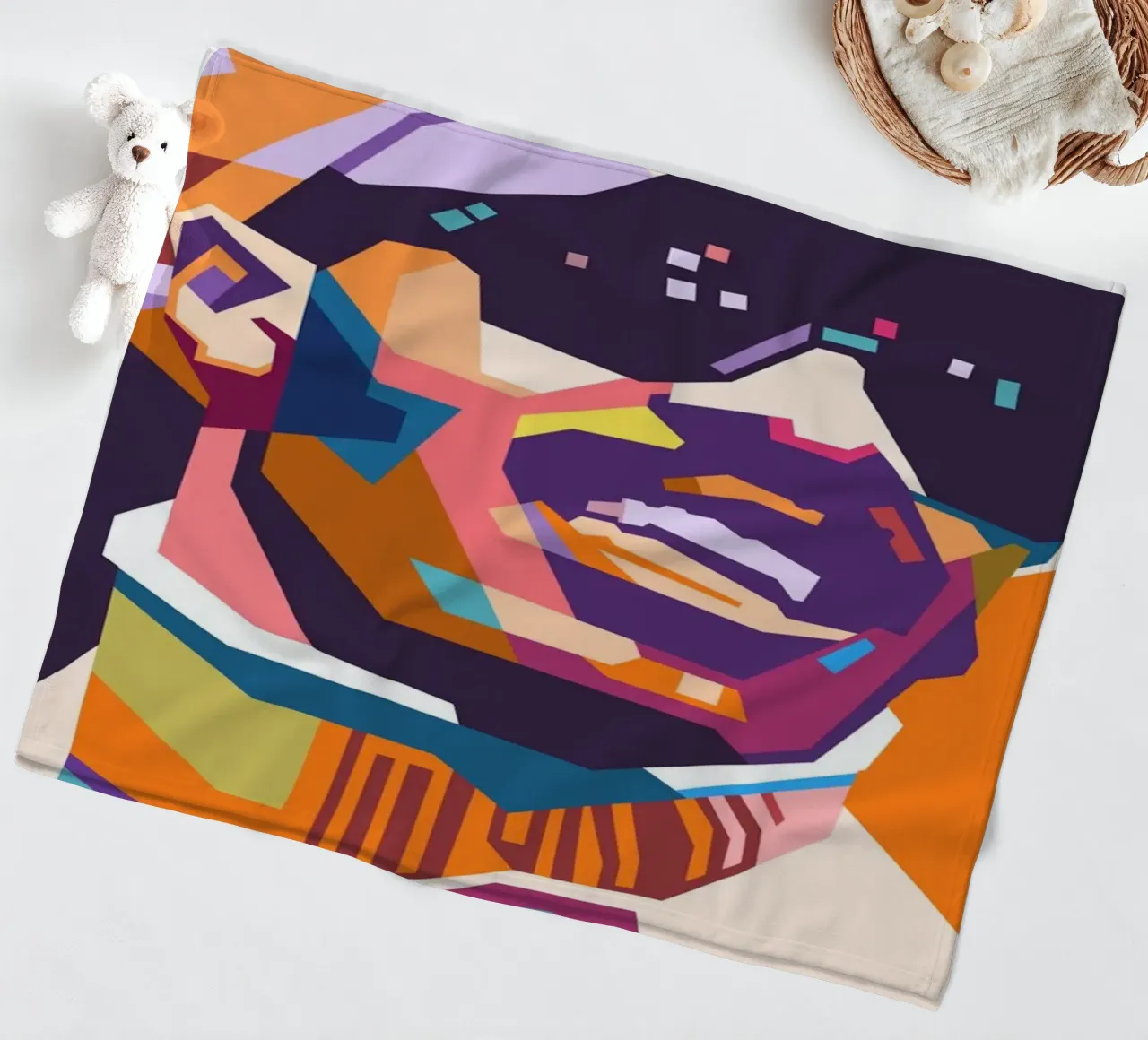 Stile artistico di Stevie Wonder WPAP coperta in pile da Hantamrata