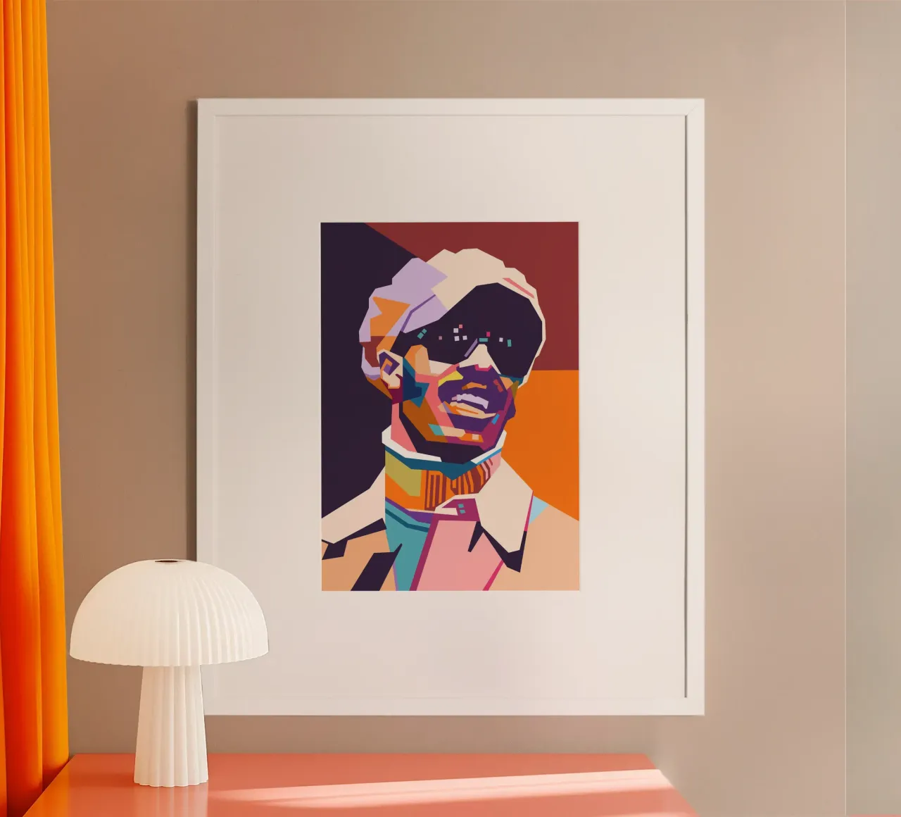 Stile artistico di Stevie Wonder WPAP poster con telaio in alluminio da Hantamrata