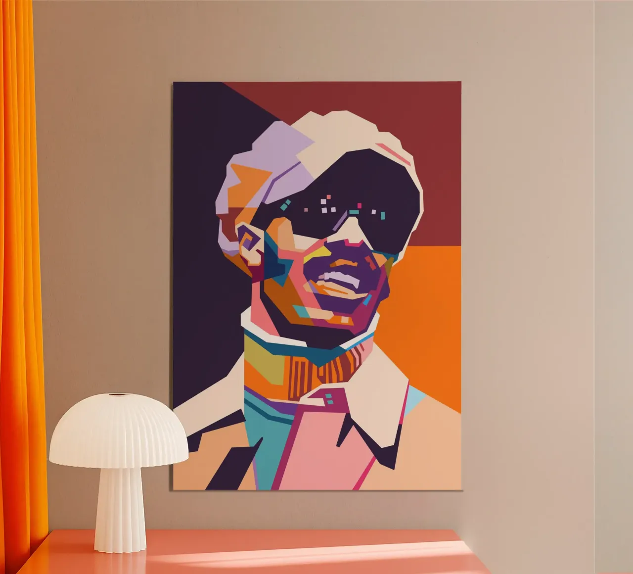 Stile artistico di Stevie Wonder WPAP poster con telaio in alluminio da Hantamrata
