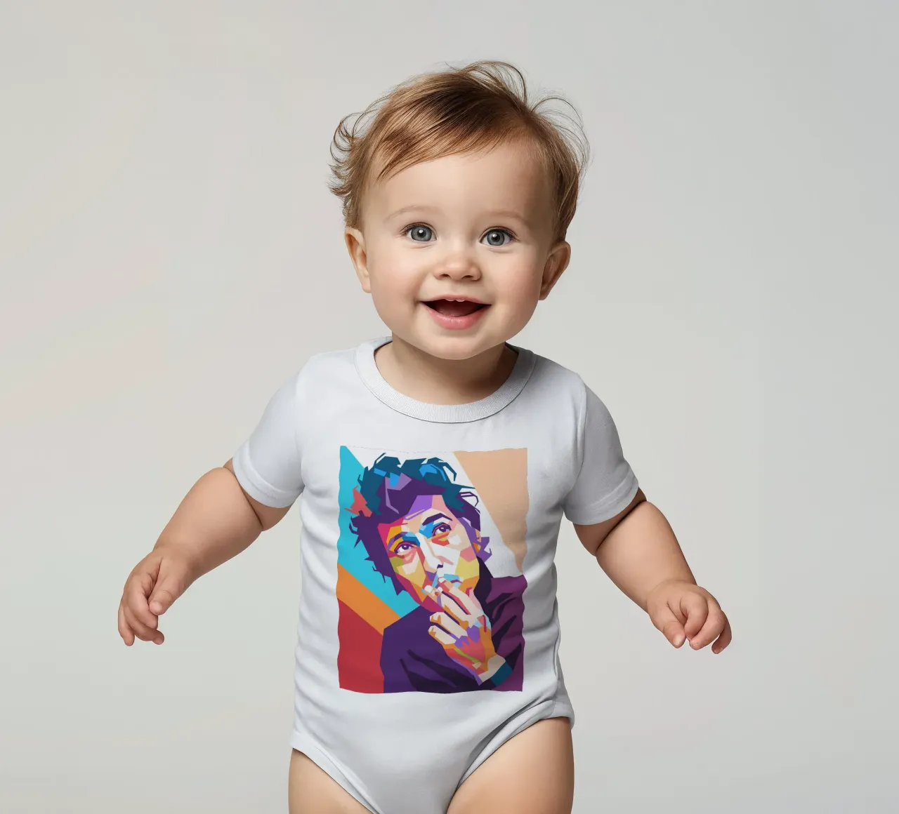 Bob Dylan design artistico body neonato maniche corte da Hantamrata