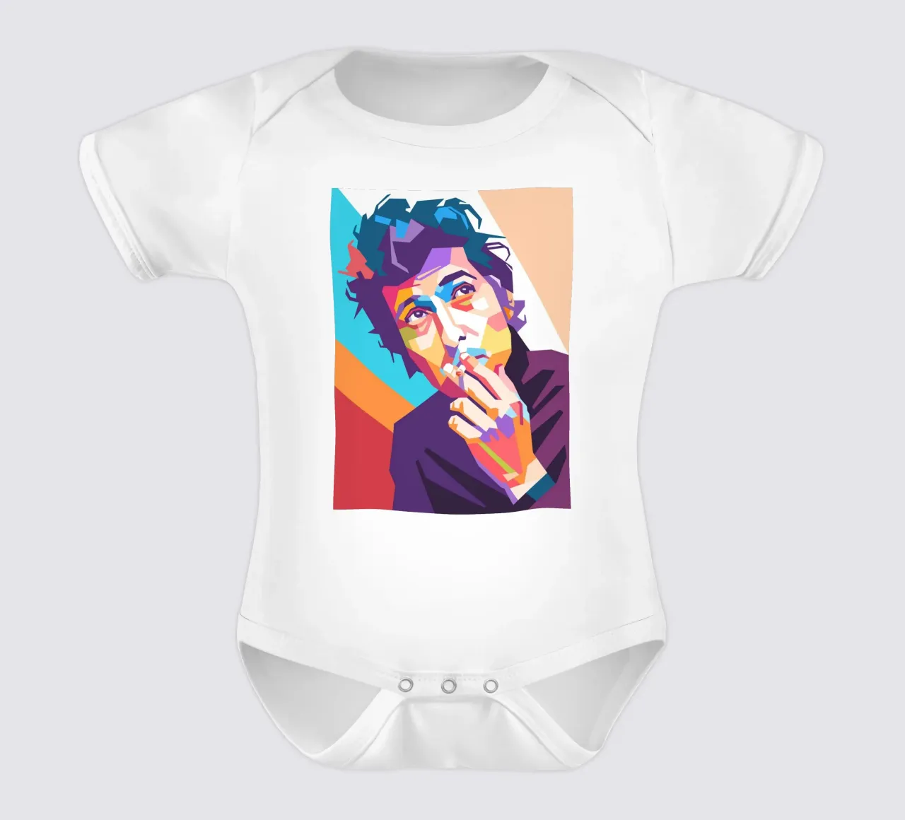 Bob Dylan design artistico body neonato maniche corte da Hantamrata