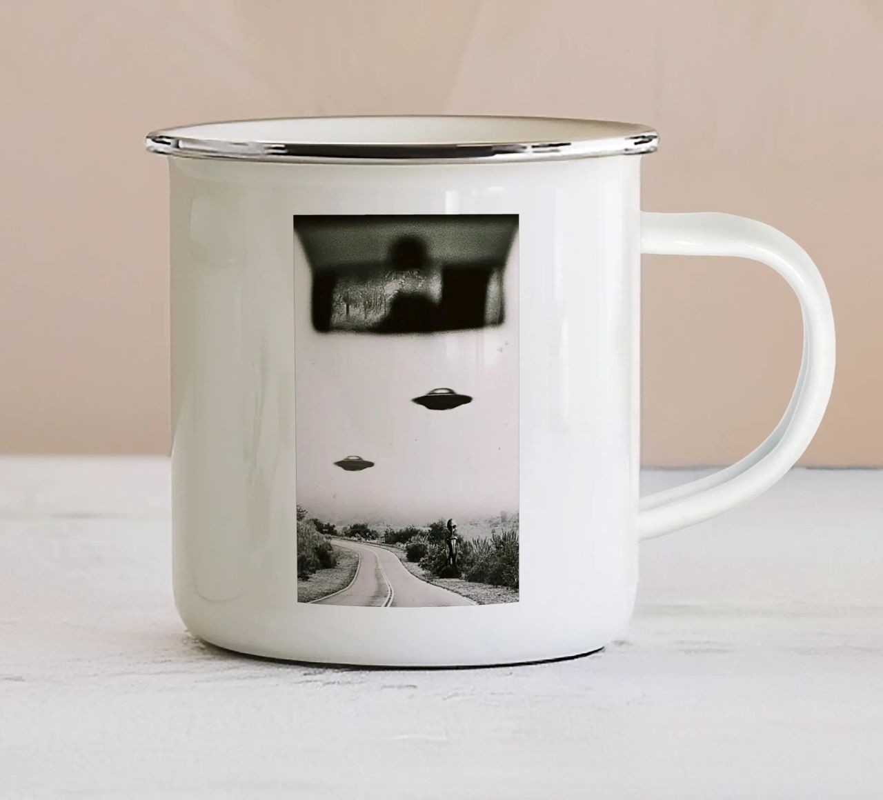 UFO Alieno tazza in smalto da rangginangs