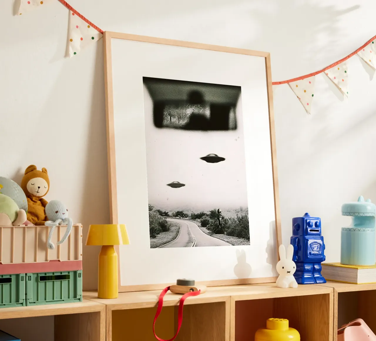 UFO Alieno poster con telaio in alluminio da rangginangs