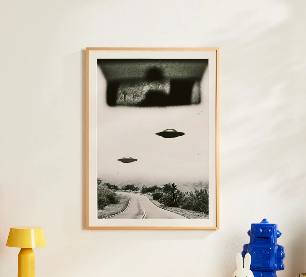 UFO Alieno poster con telaio in alluminio da rangginangs