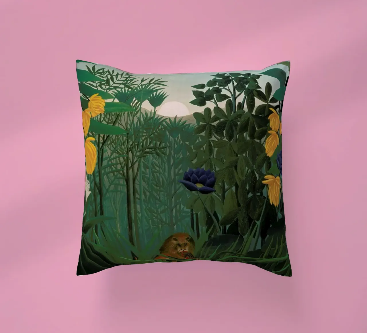 Rousseau - The Repast of the Lion cuscino da ARTOTHEK
