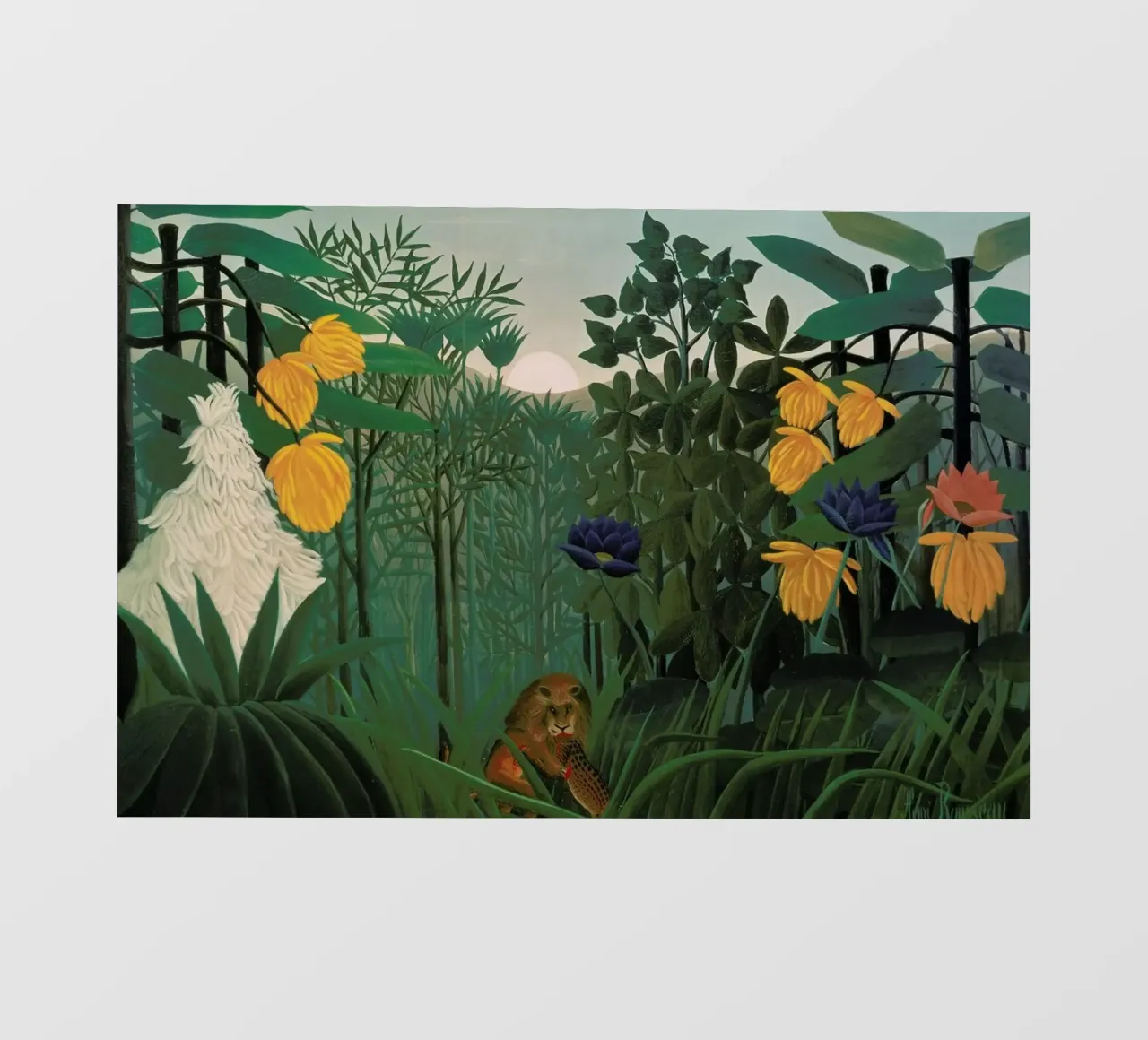 Rousseau - The Repast of the Lion pellicola backlit da ARTOTHEK