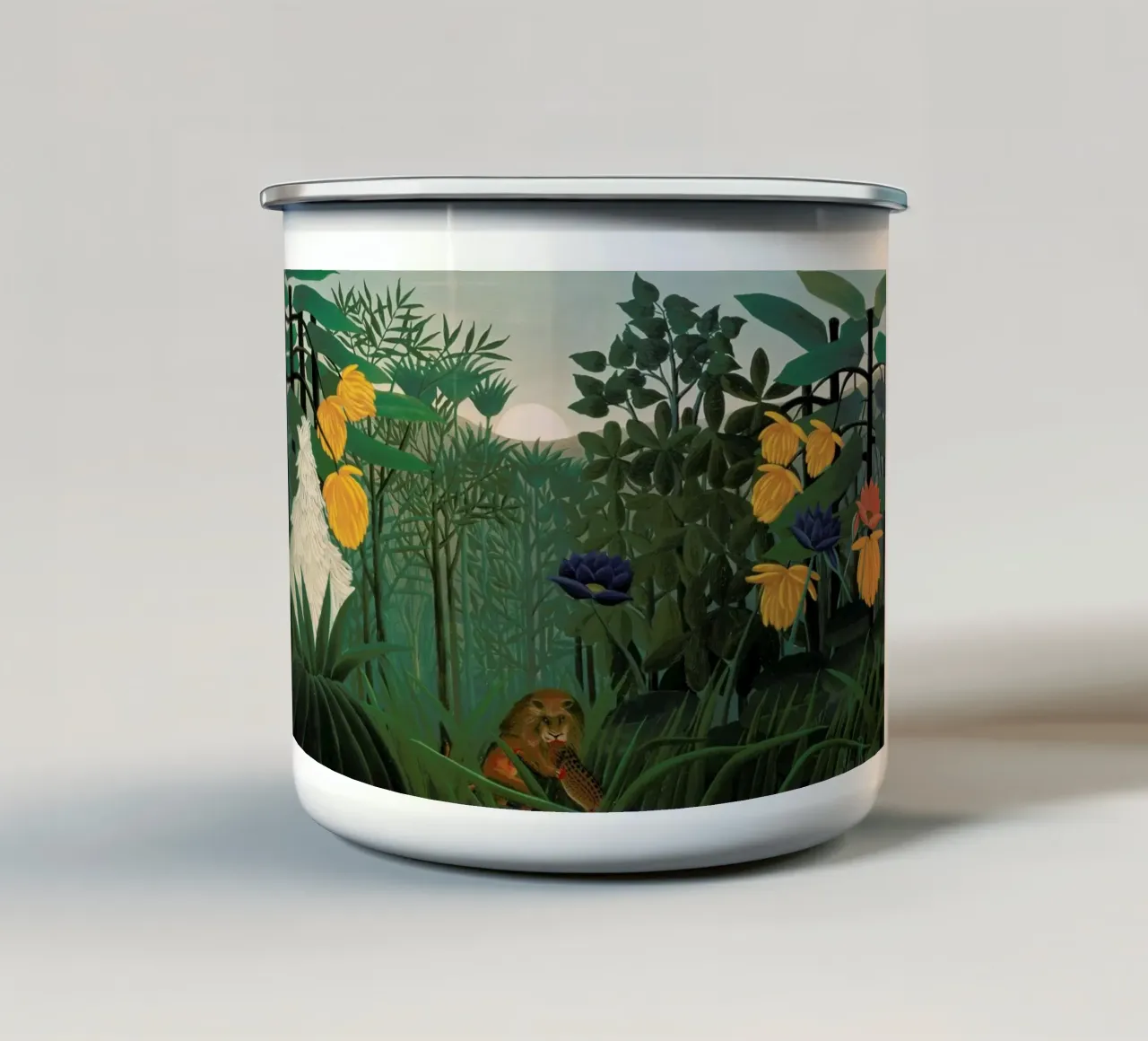 Rousseau - The Repast of the Lion emaille mok van ARTOTHEK