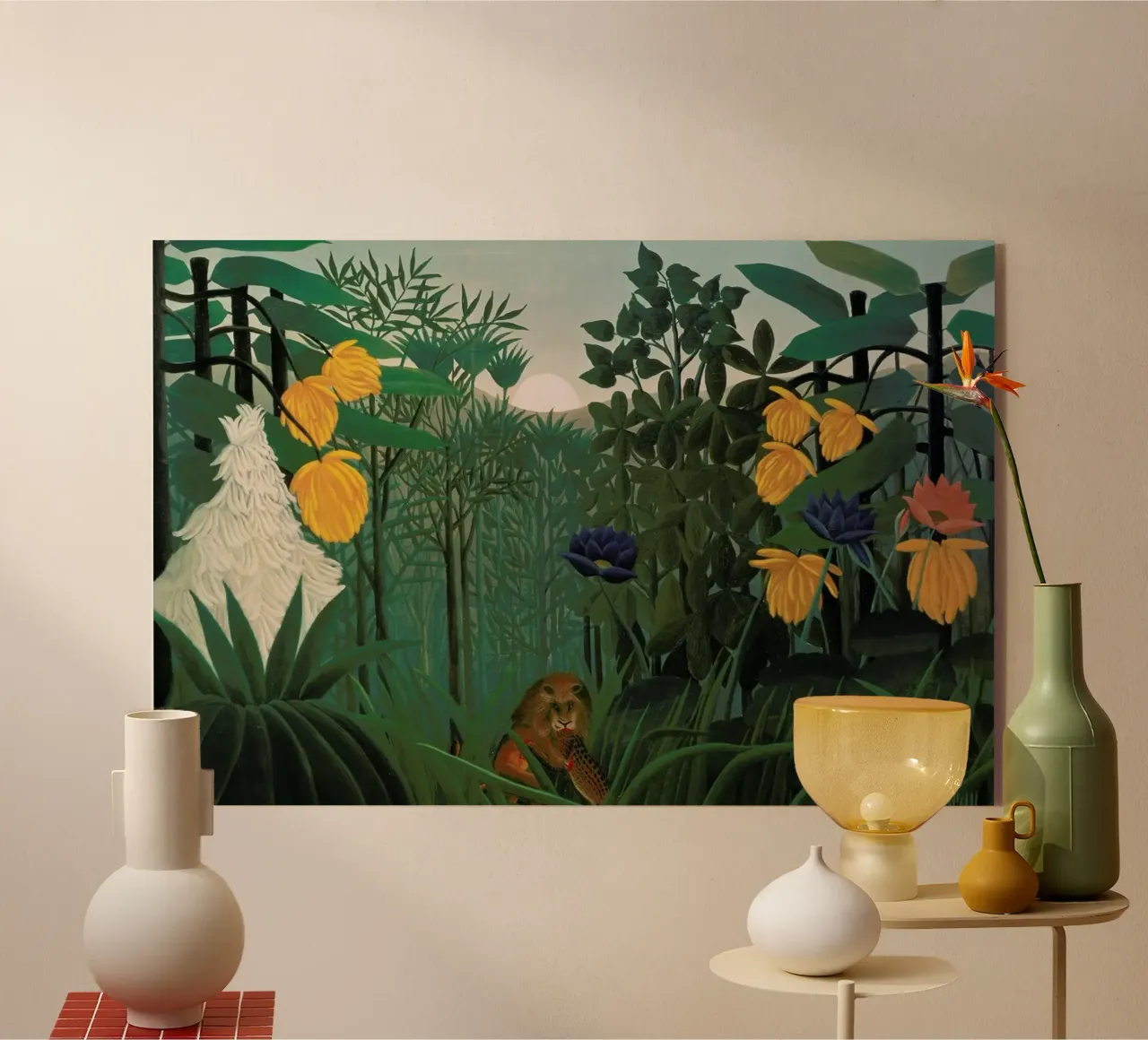 Rousseau - The Repast of the Lion metacrilato de ARTOTHEK