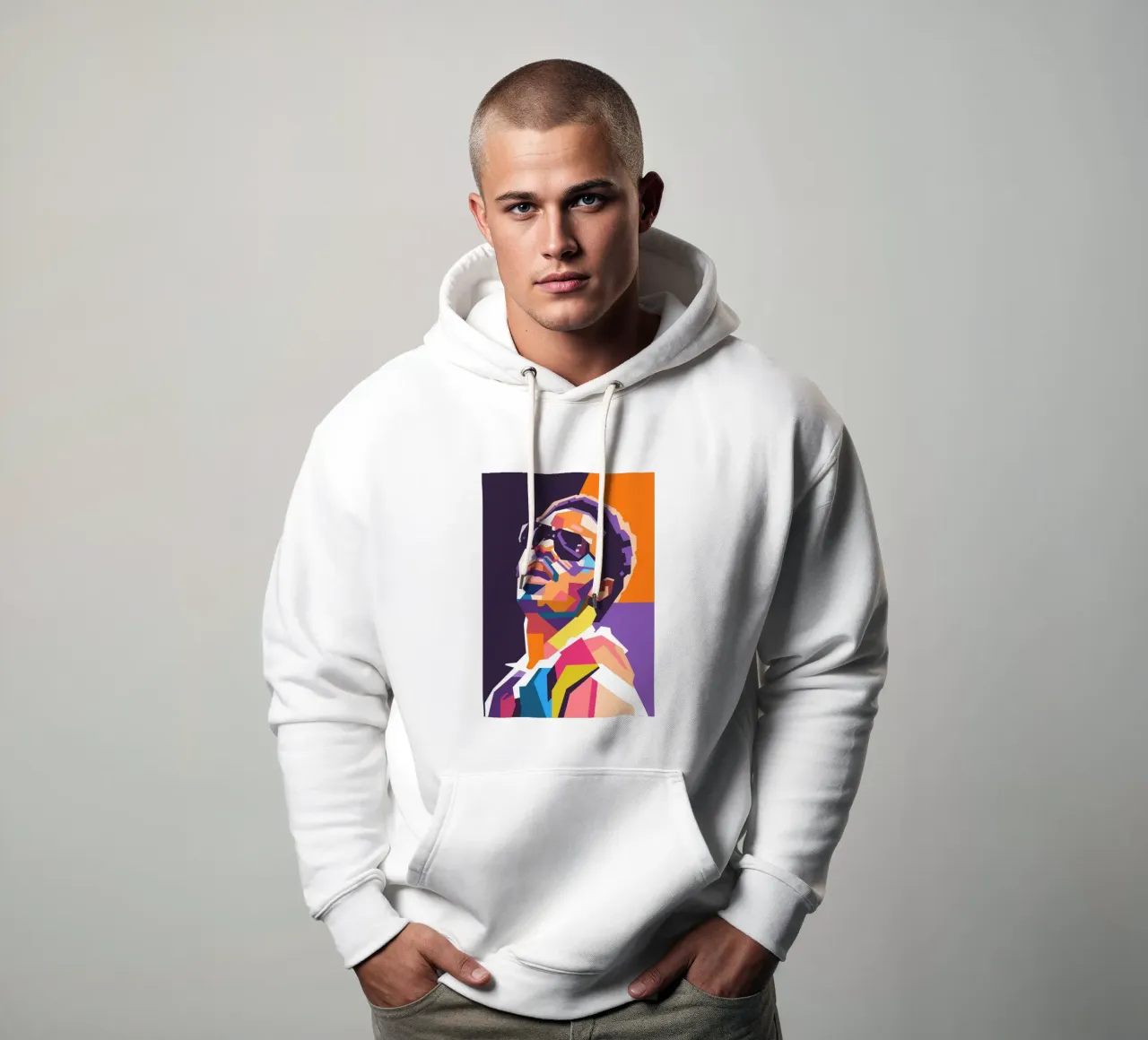 Arte tributo a Stevie Wonder felpa con cappuccio da Hantamrata