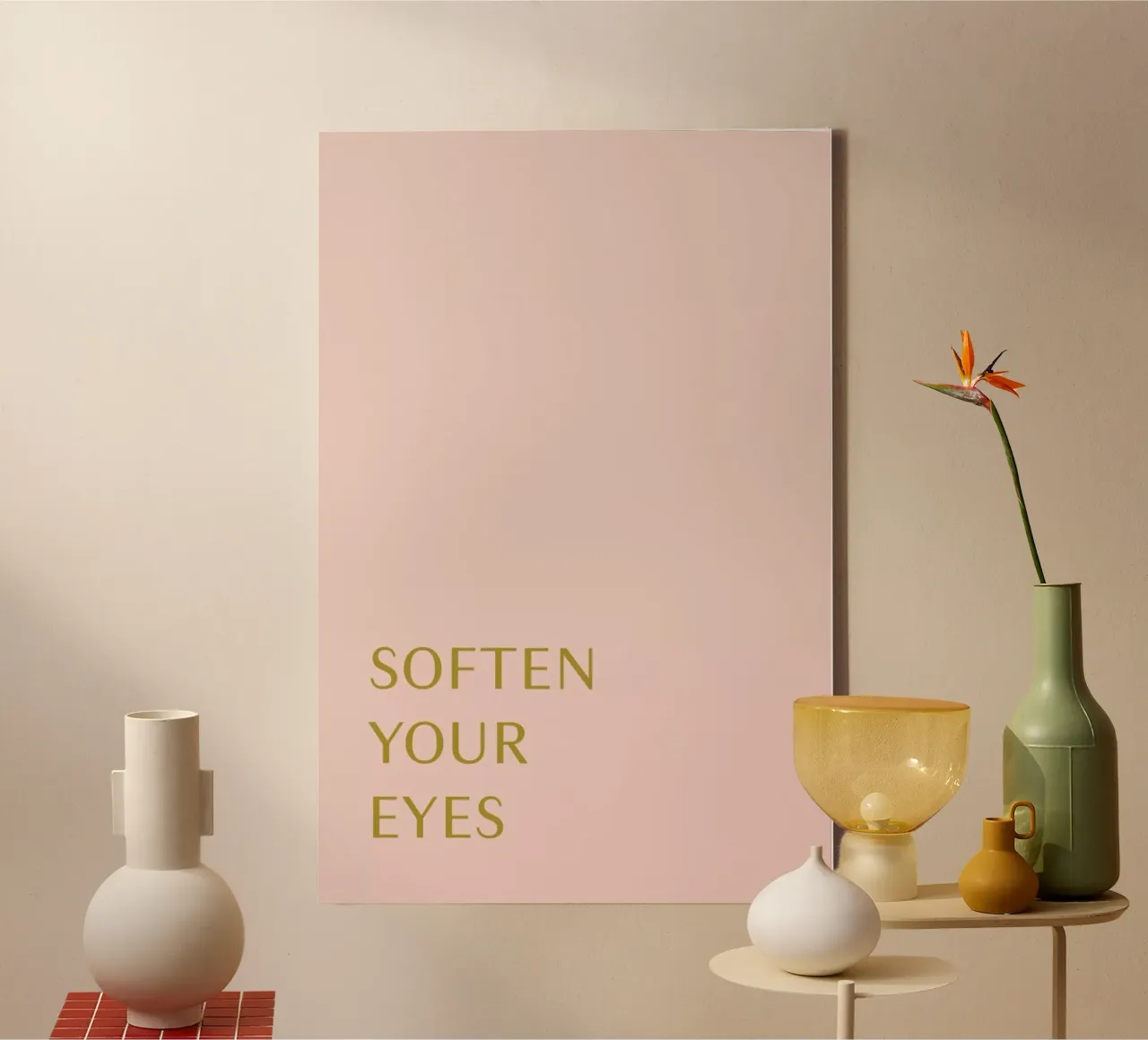 Soften Your Eyes canvas with Floater frame by Linda Gobeta