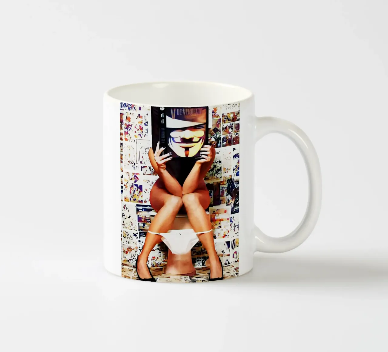 Girl On Toilet Arts Keramik Tasse von kembangross