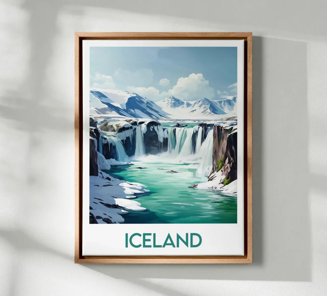Affiche Iceland tela con Cornice a cassetta da Frame the World