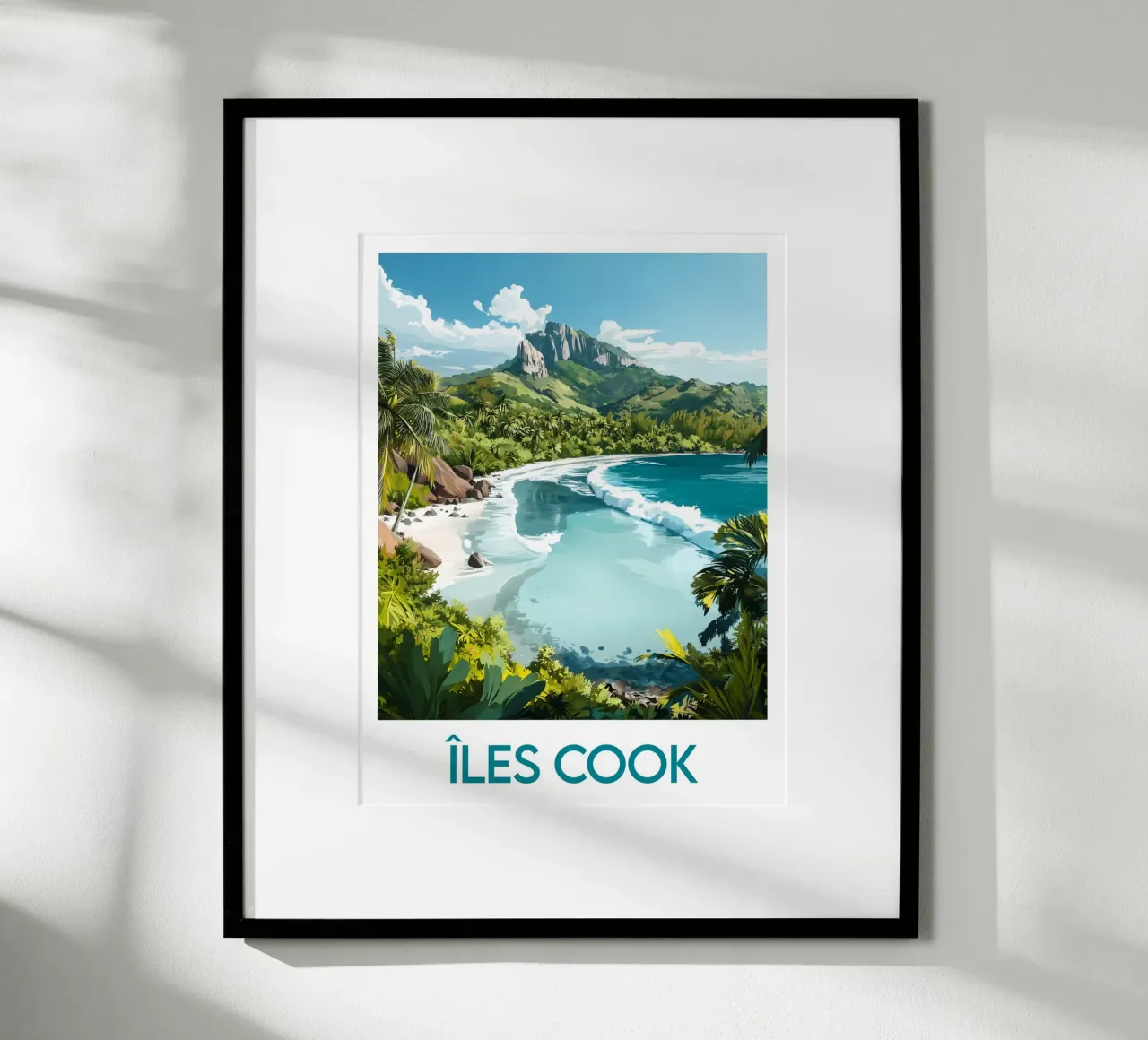 Poster delle Isole Cook poster con telaio in alluminio da Frame the World