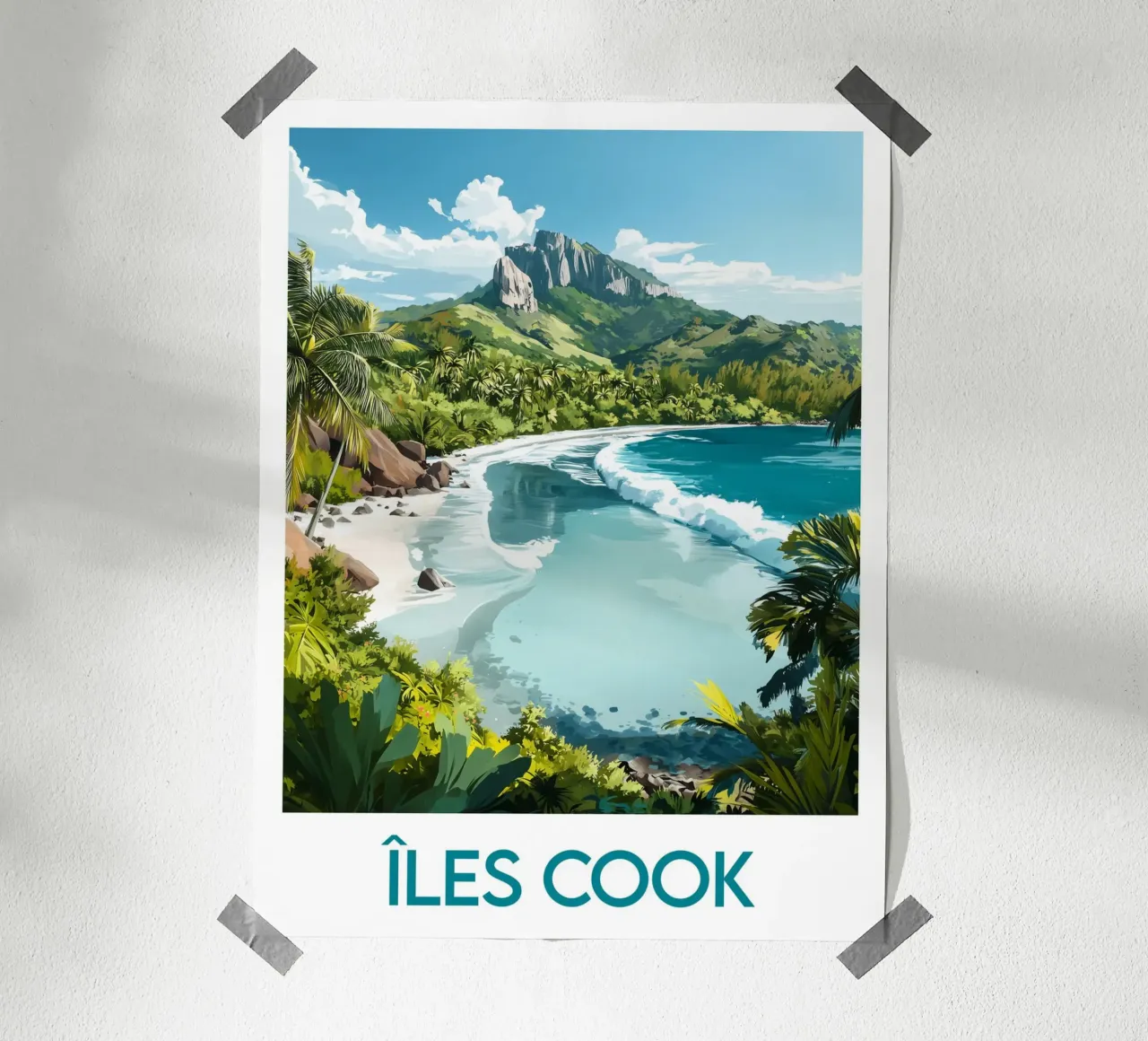 Poster delle Isole Cook poster con telaio in alluminio da Frame the World