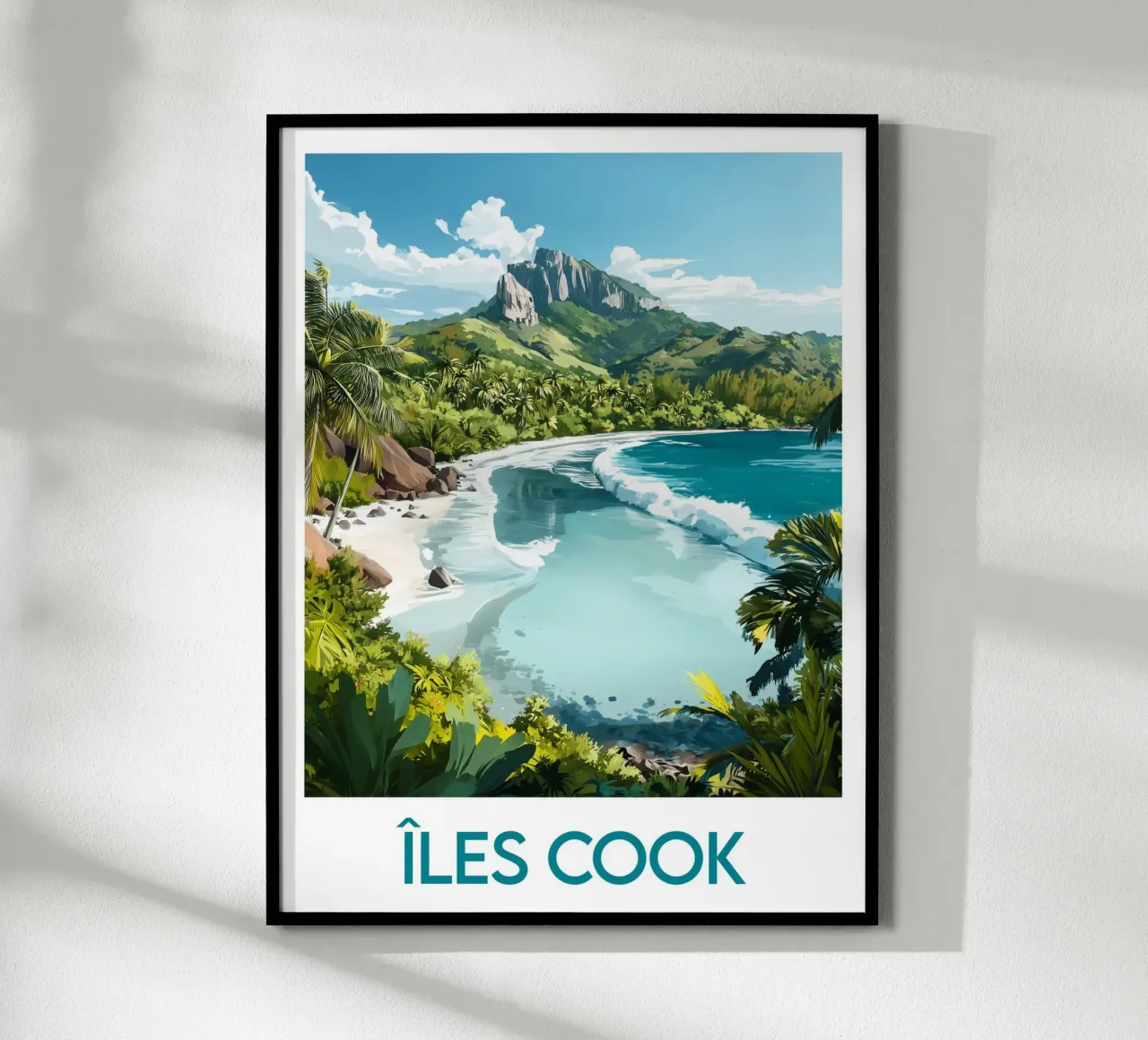 Poster delle Isole Cook poster con telaio in alluminio da Frame the World