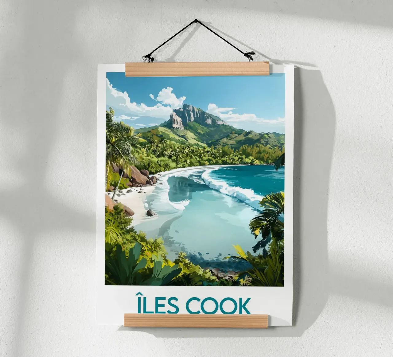 Poster delle Isole Cook poster con telaio in alluminio da Frame the World