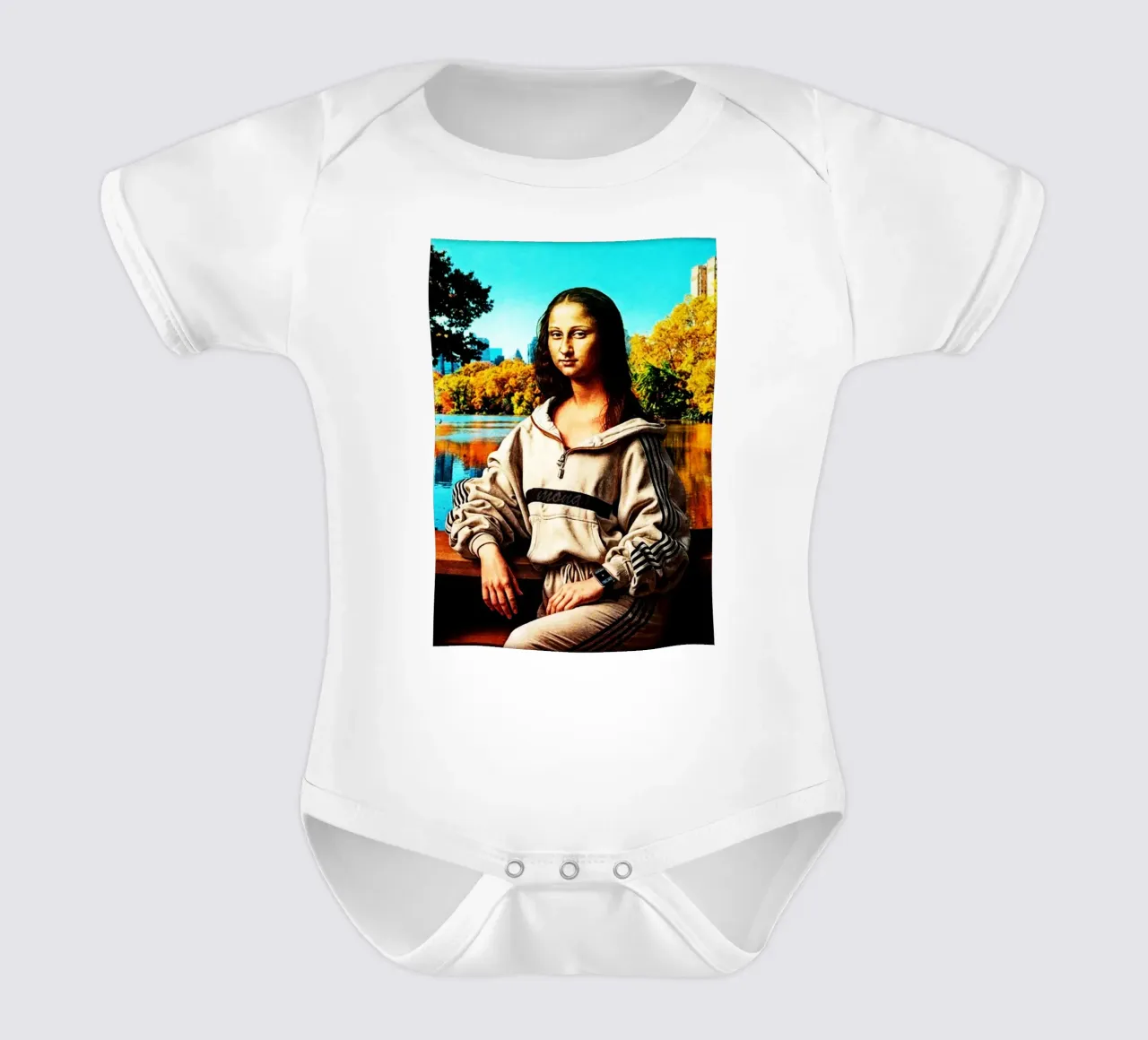 Mona Lisa Funny Art Design body neonato maniche corte da kembangross
