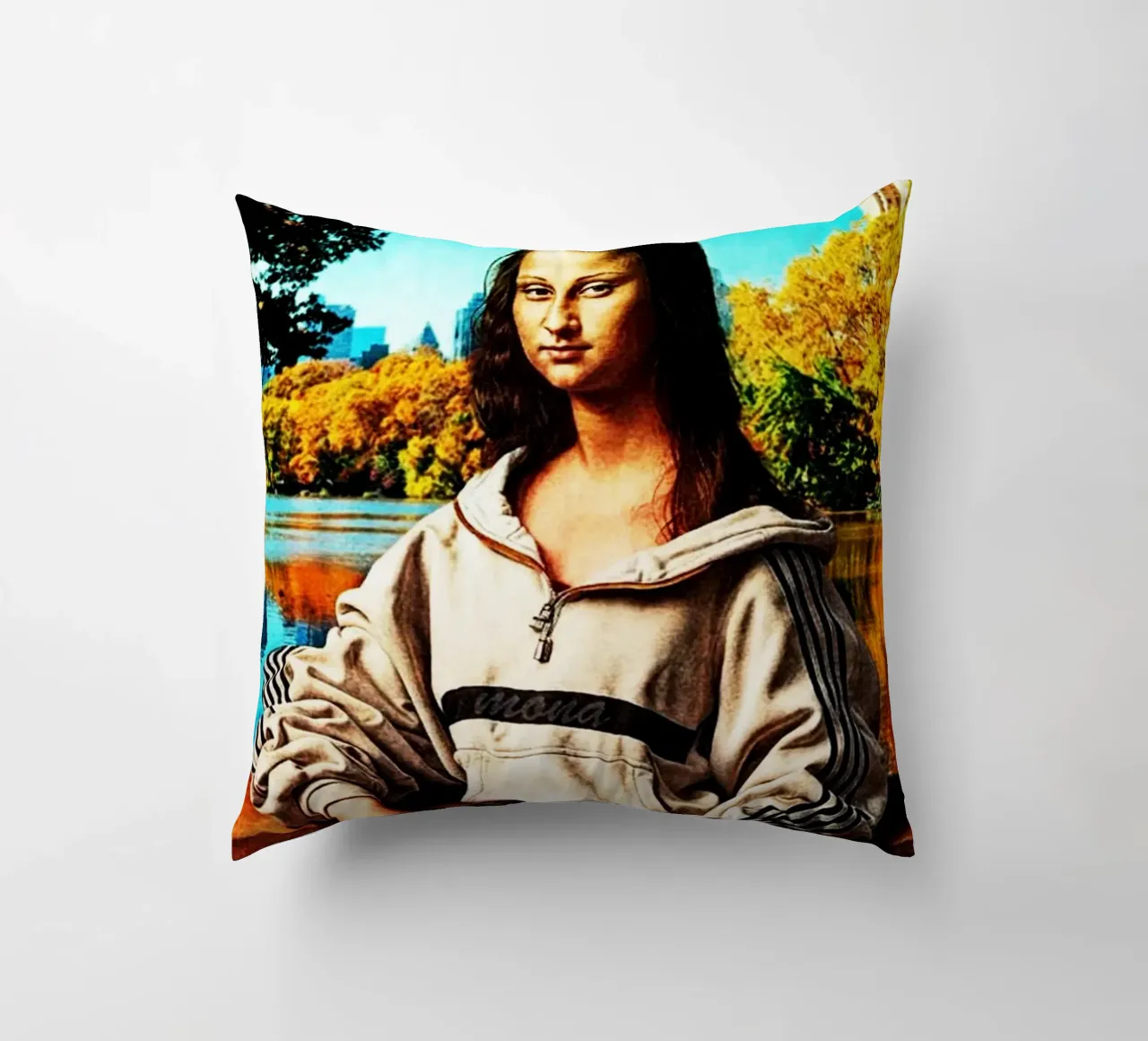 Mona Lisa Funny Art Design cuscino da kembangross