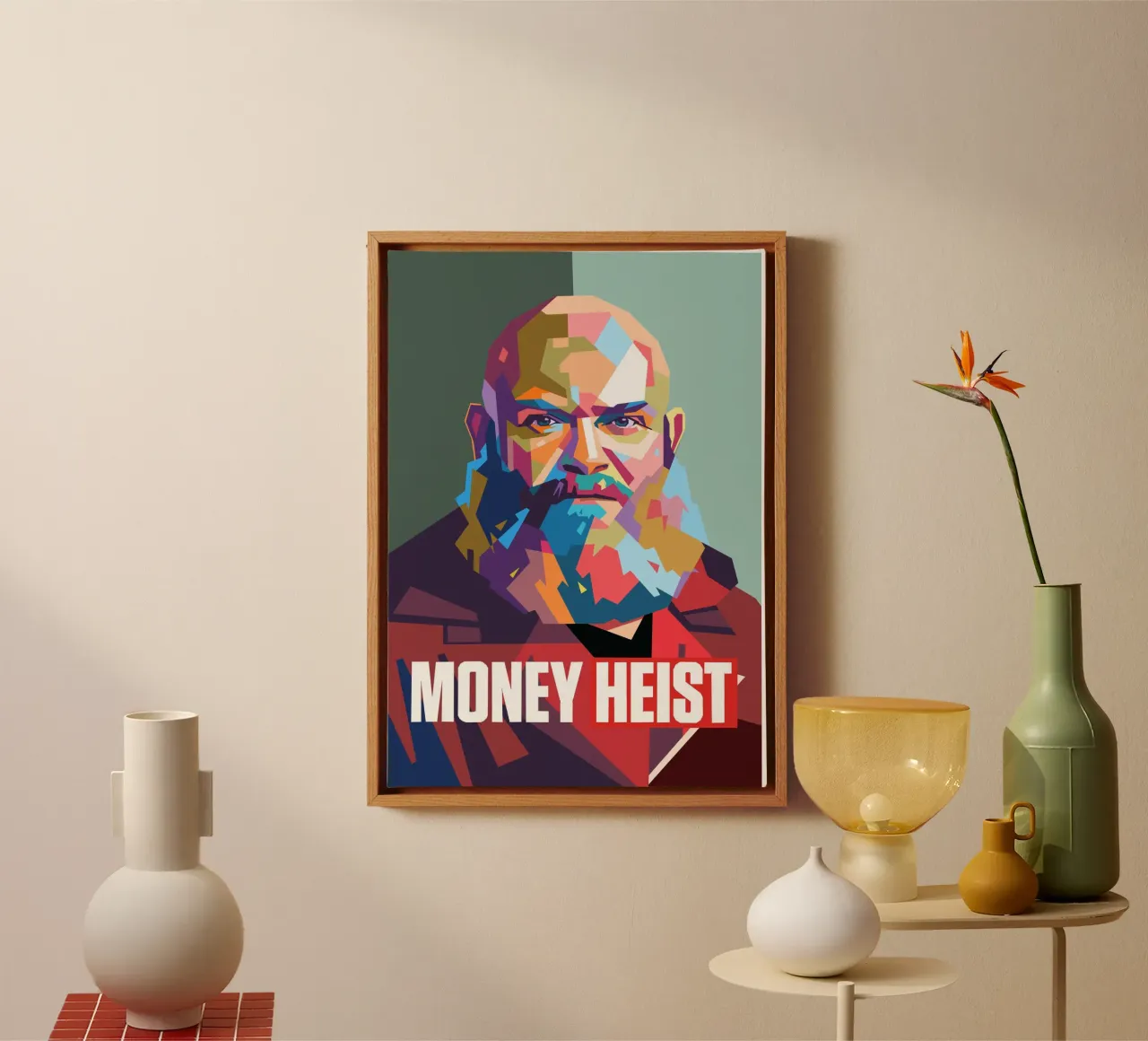 Money Heist kunstwerk canvas met Baklijst van Hantamrata