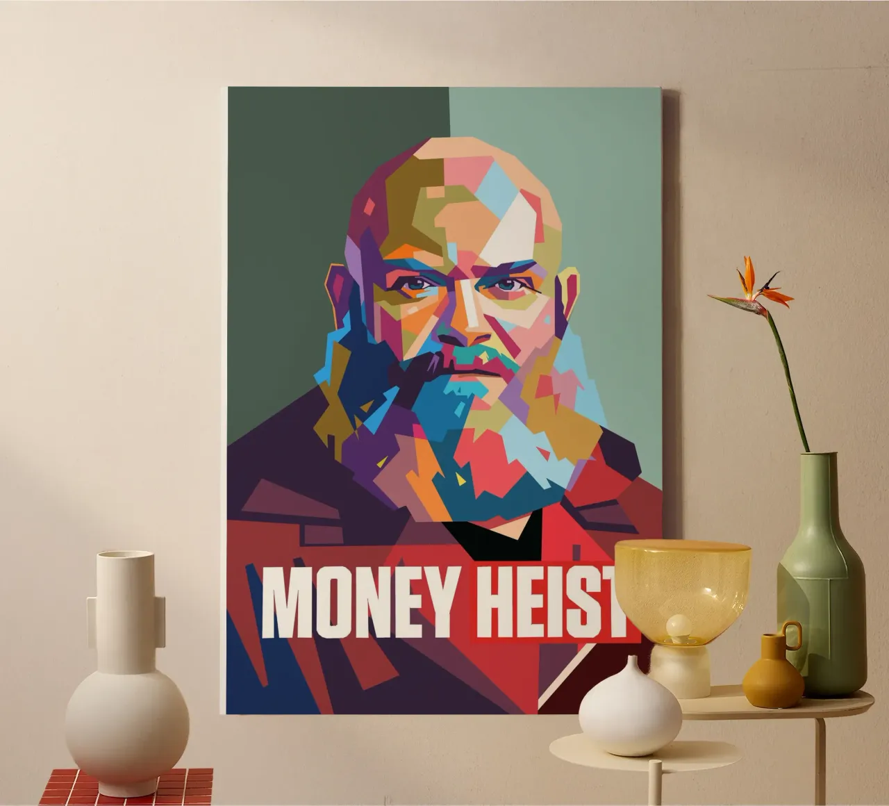 Money Heist kunstwerk canvas met Baklijst van Hantamrata