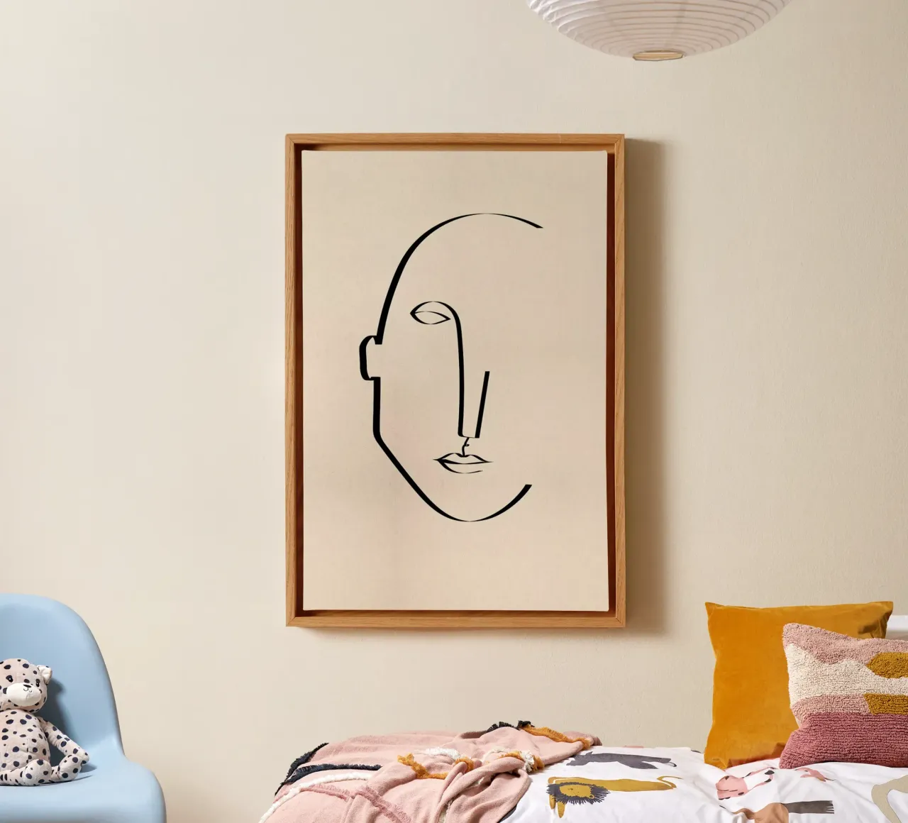 Abstract Portrait canvas with Floater frame by Pure