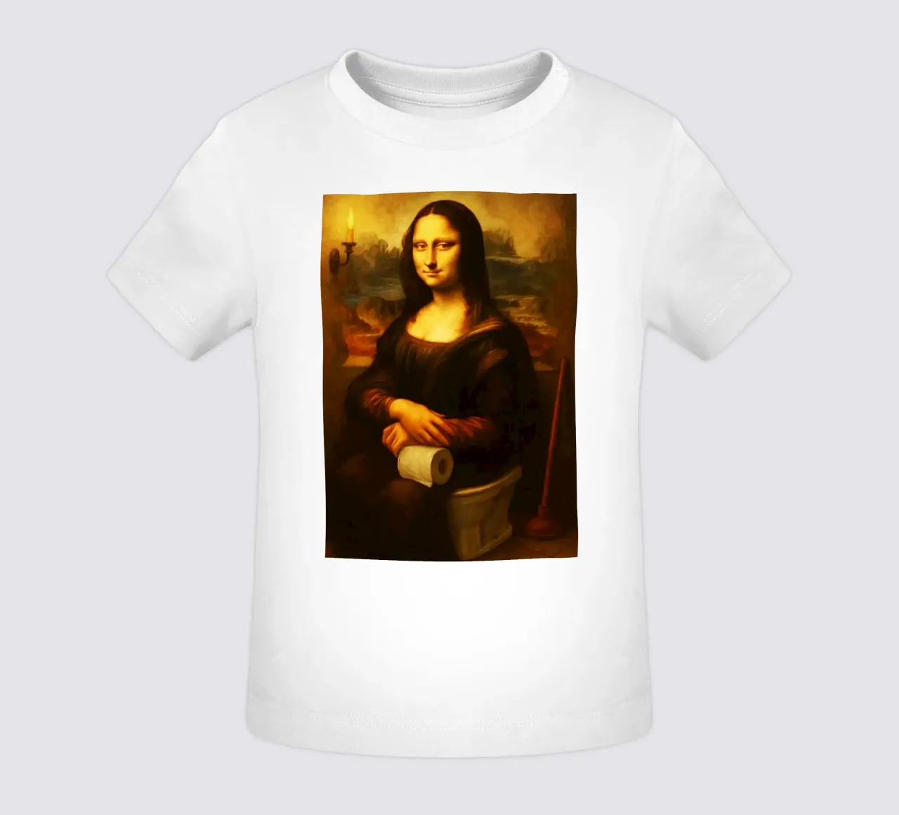 Mona Lisa Sitting On the Toilet Arts baby t-shirt by kembangross