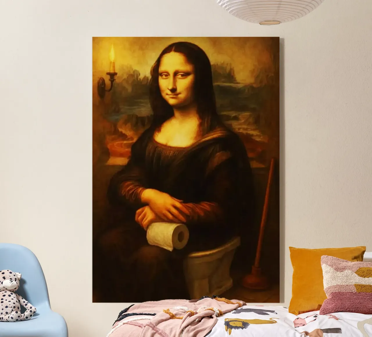Mona Lisa Sitting On the Toilet Arts acrylic glass by kembangross