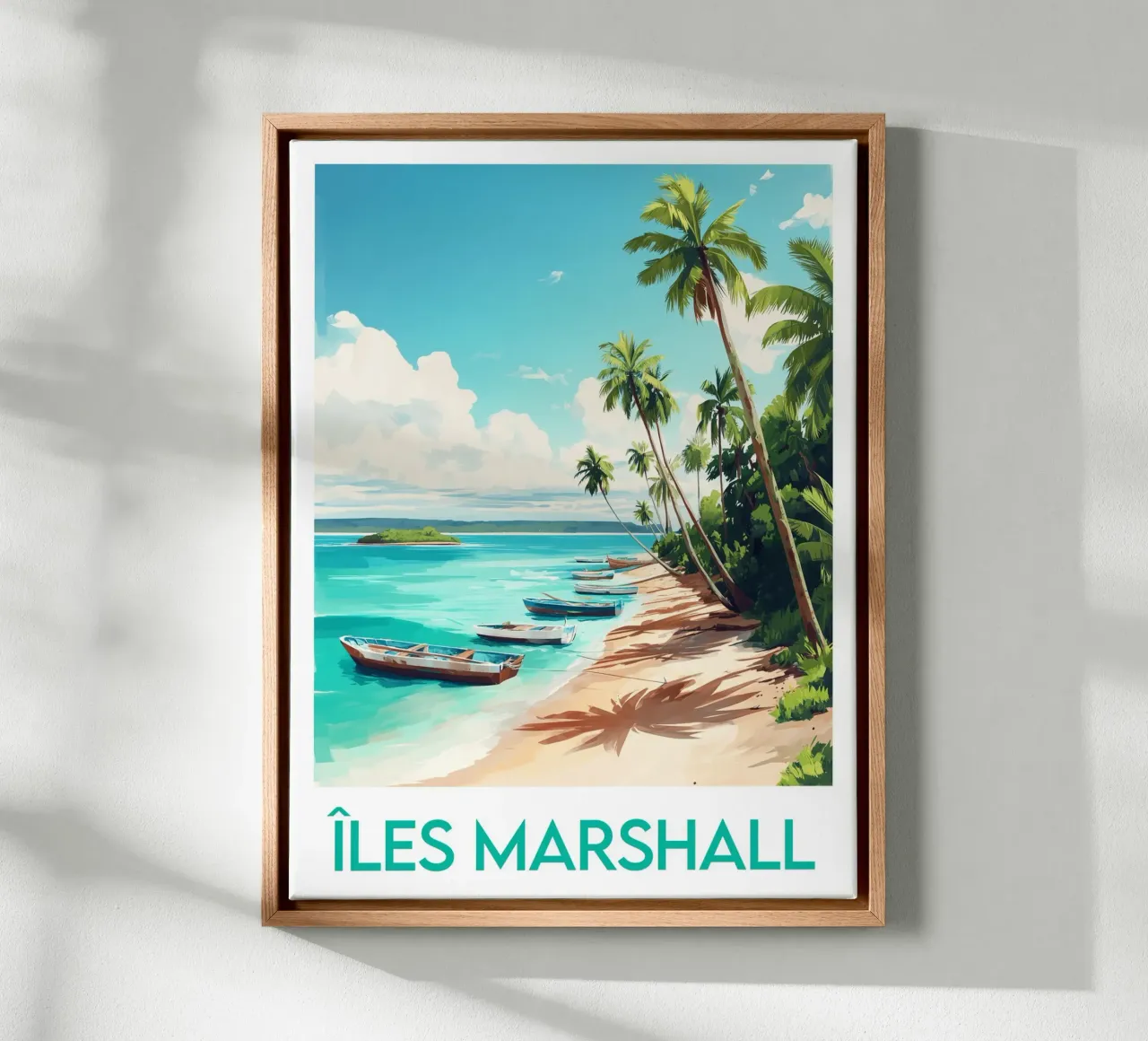 Poster delle Isole Marshall tela con Cornice a cassetta da Frame the World