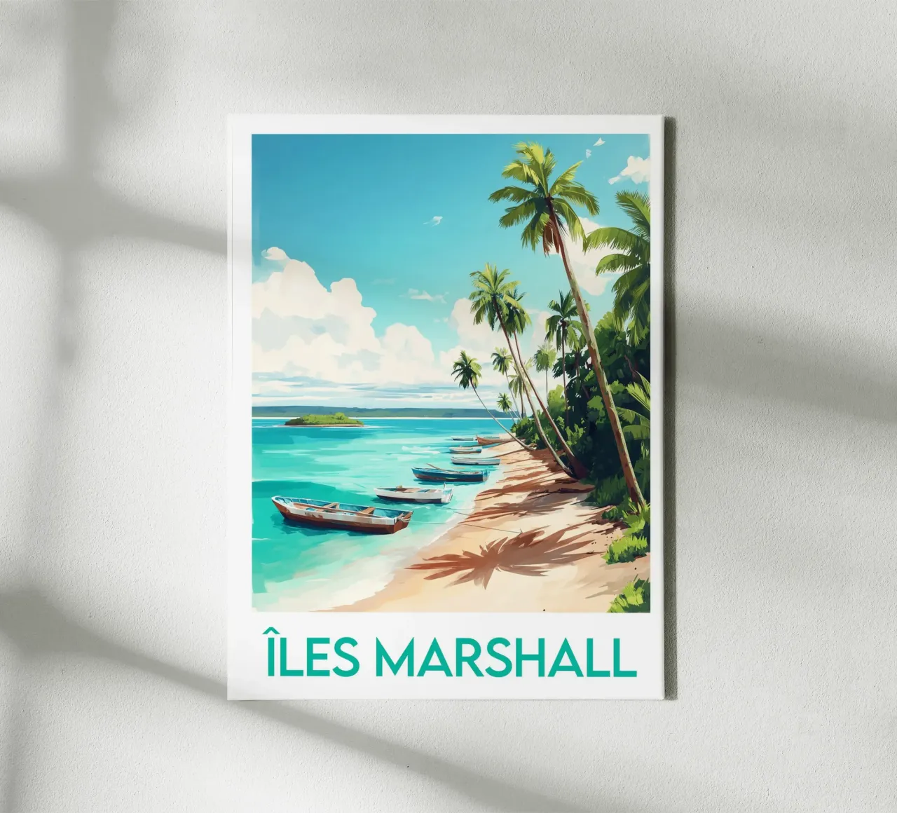 Poster delle Isole Marshall tela con Cornice a cassetta da Frame the World