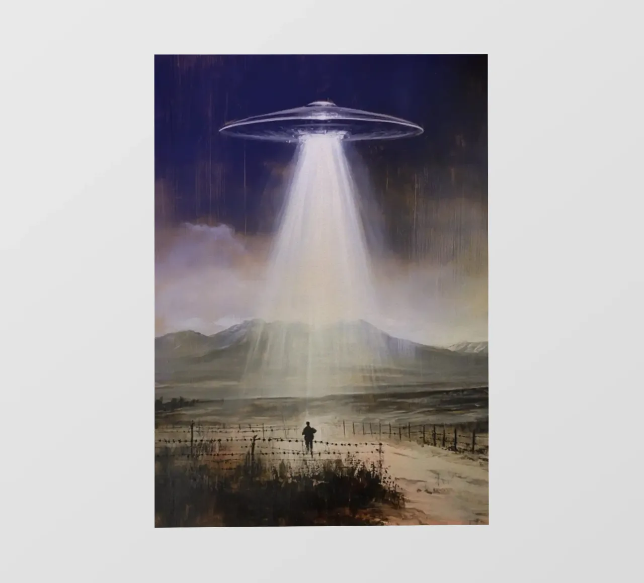 Mysterious UFO Alien Art backlit film by kembangross