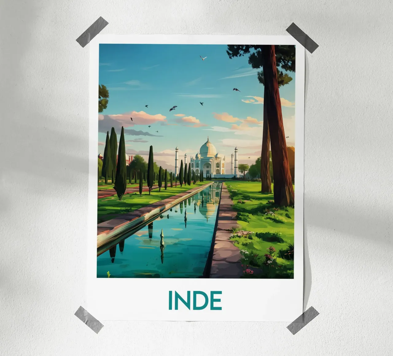 Affiche Inde poster con telaio in legno da Frame the World