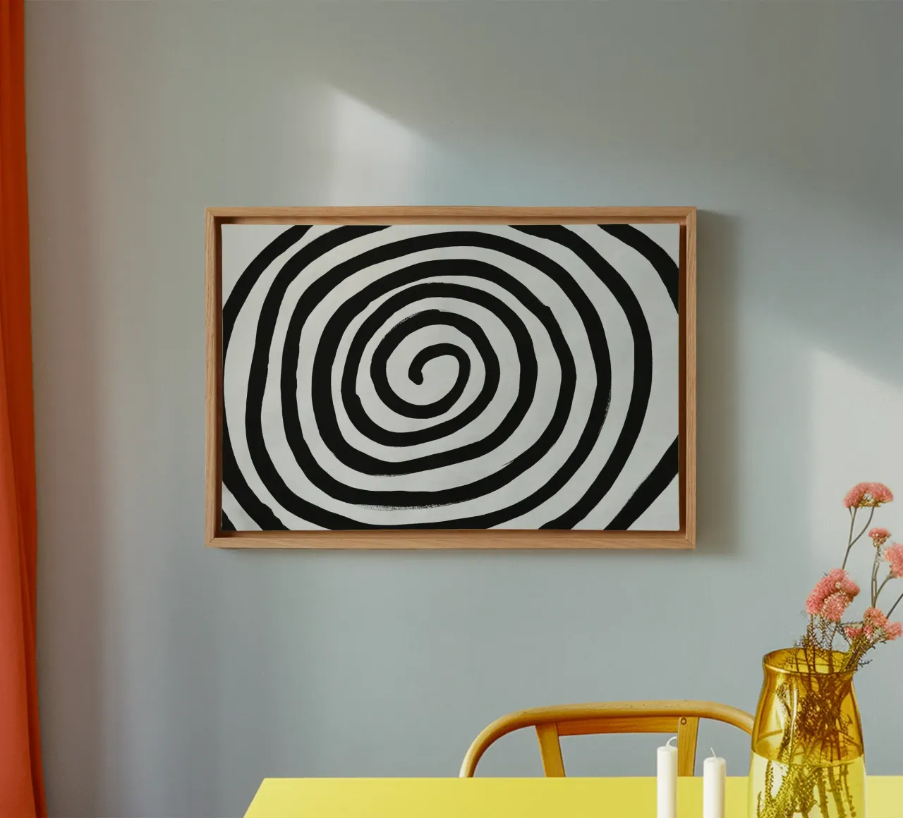 Black Flow No 03 tela con Cornice a cassetta da treechild