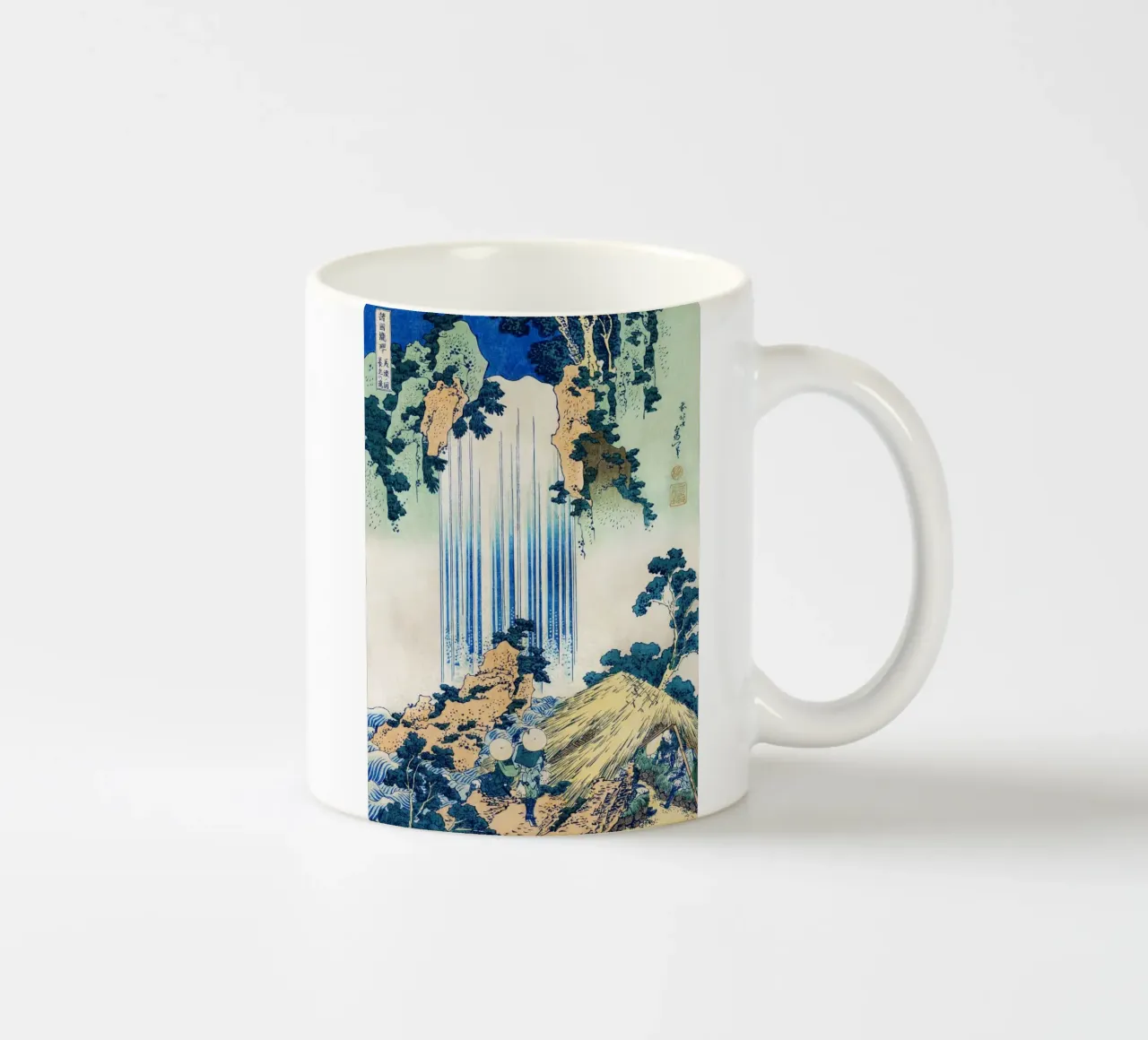 Cascata di Yoro nella provincia di Mino di Katsushika Hokusai tazza in ceramica da Venus Art