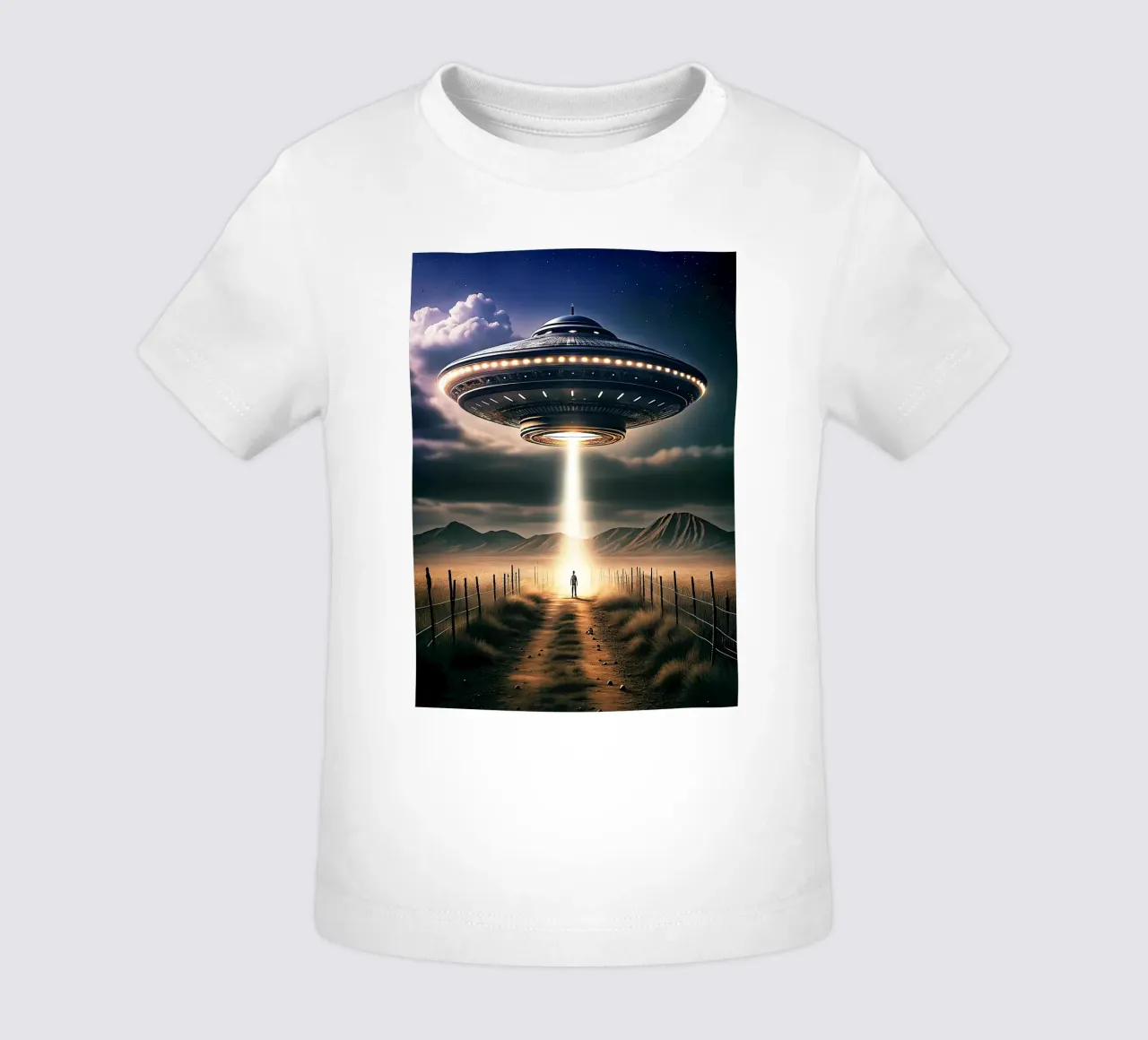 Mysterious UFO and Alien Art baby t-shirt by kembangross