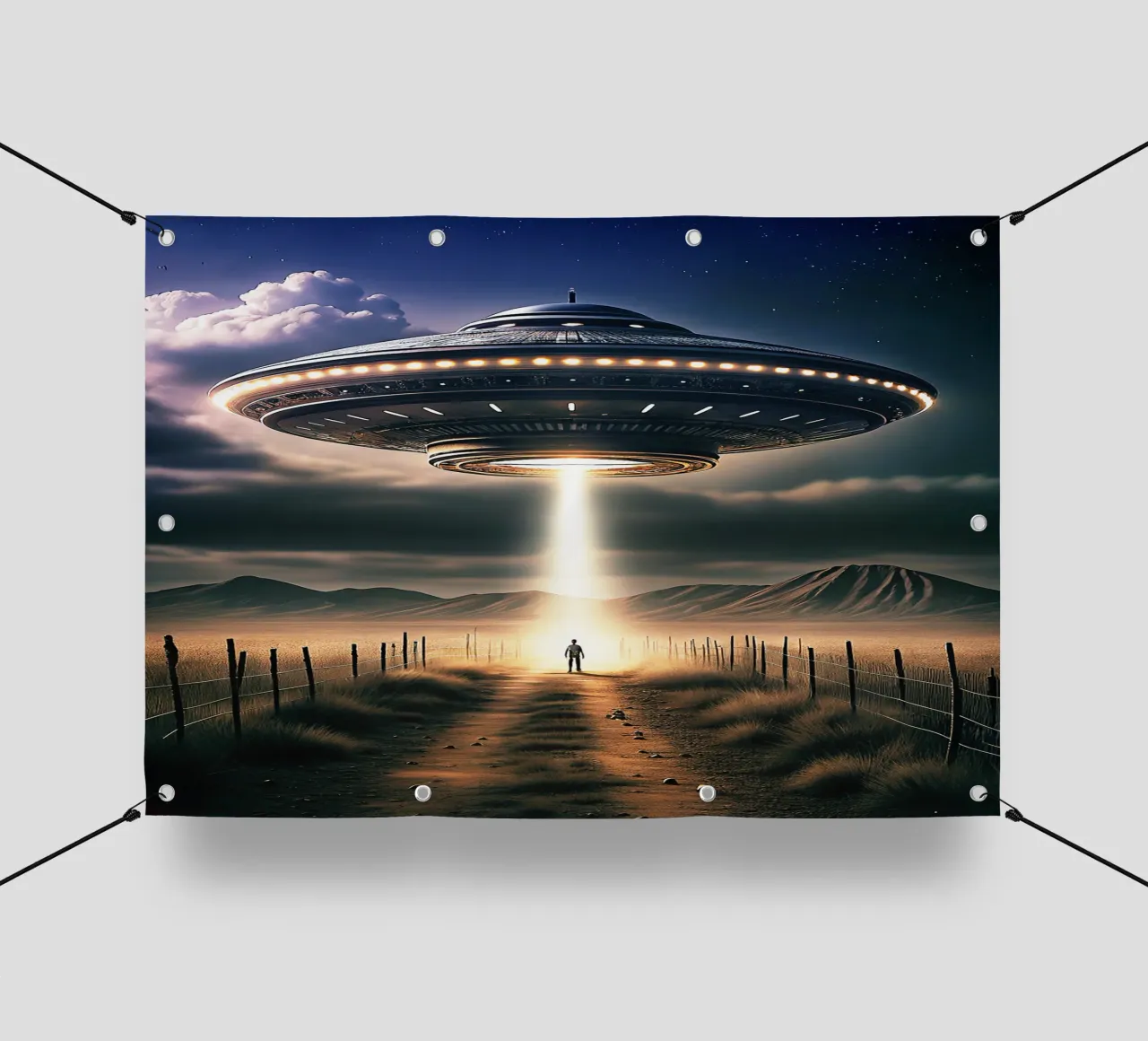 Misteriosi UFO e arte aliena telo in pvc da kembangross