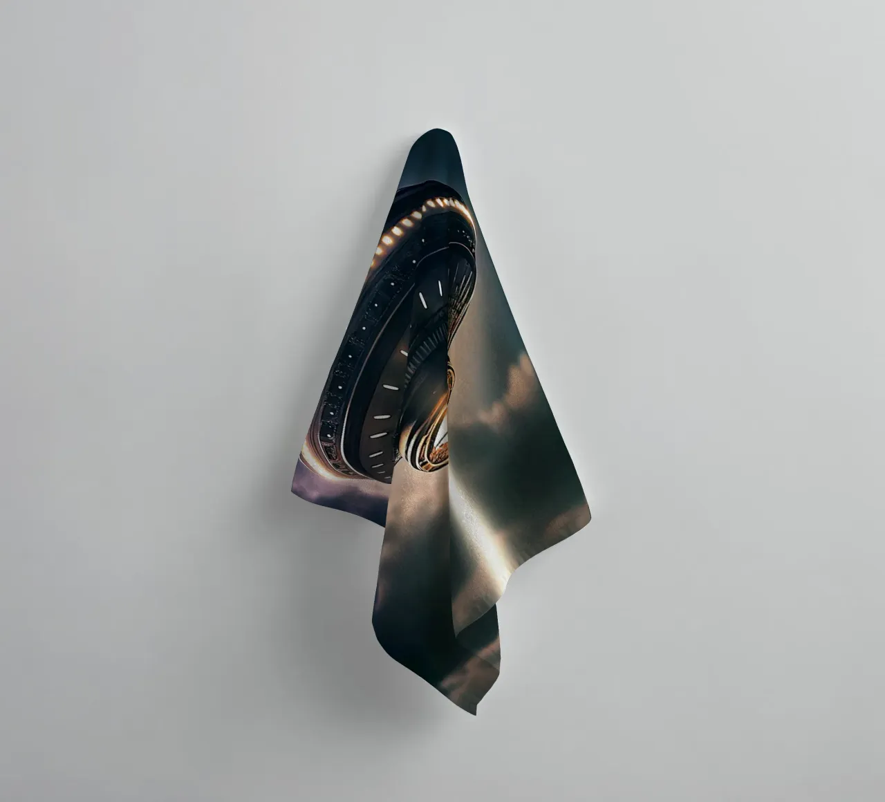 Mysterious UFO and Alien Art towel by kembangross