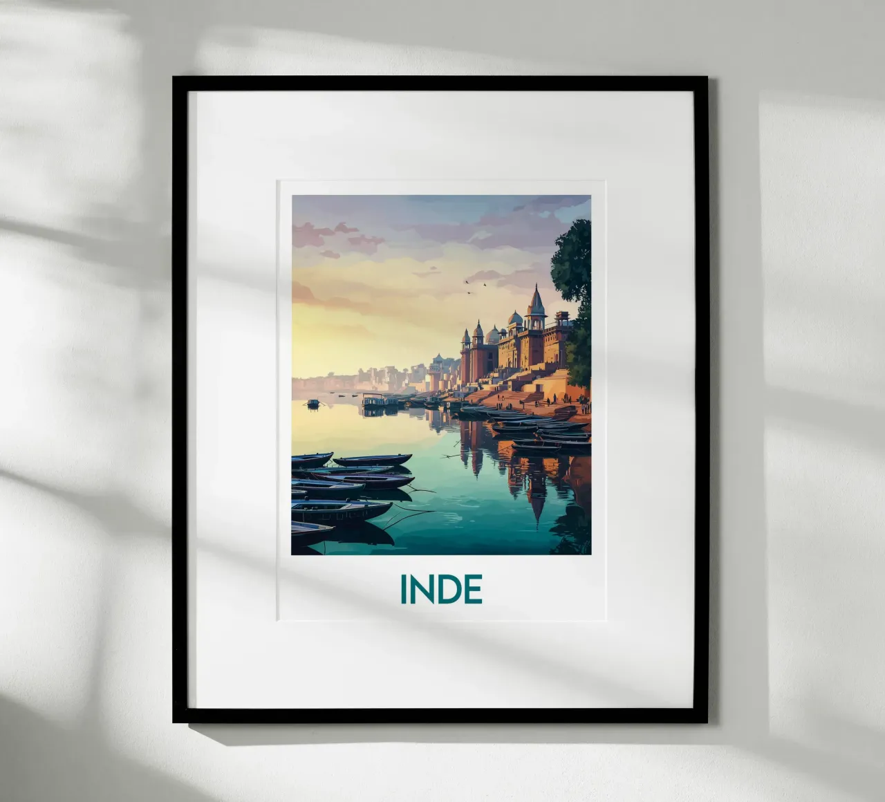Affiche Inde poster con telaio in legno da Frame the World