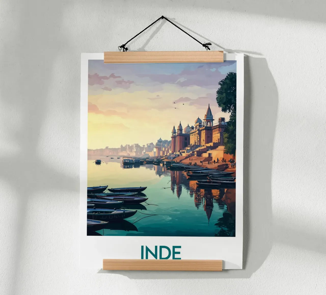 Affiche Inde poster con telaio in legno da Frame the World
