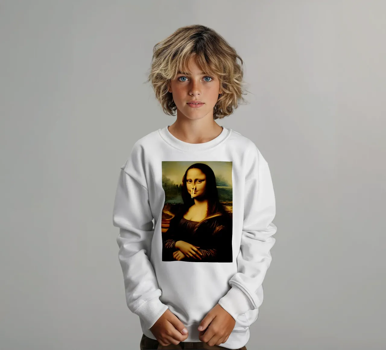 Parodia della Monna Lisa felpa bambino da kembangross