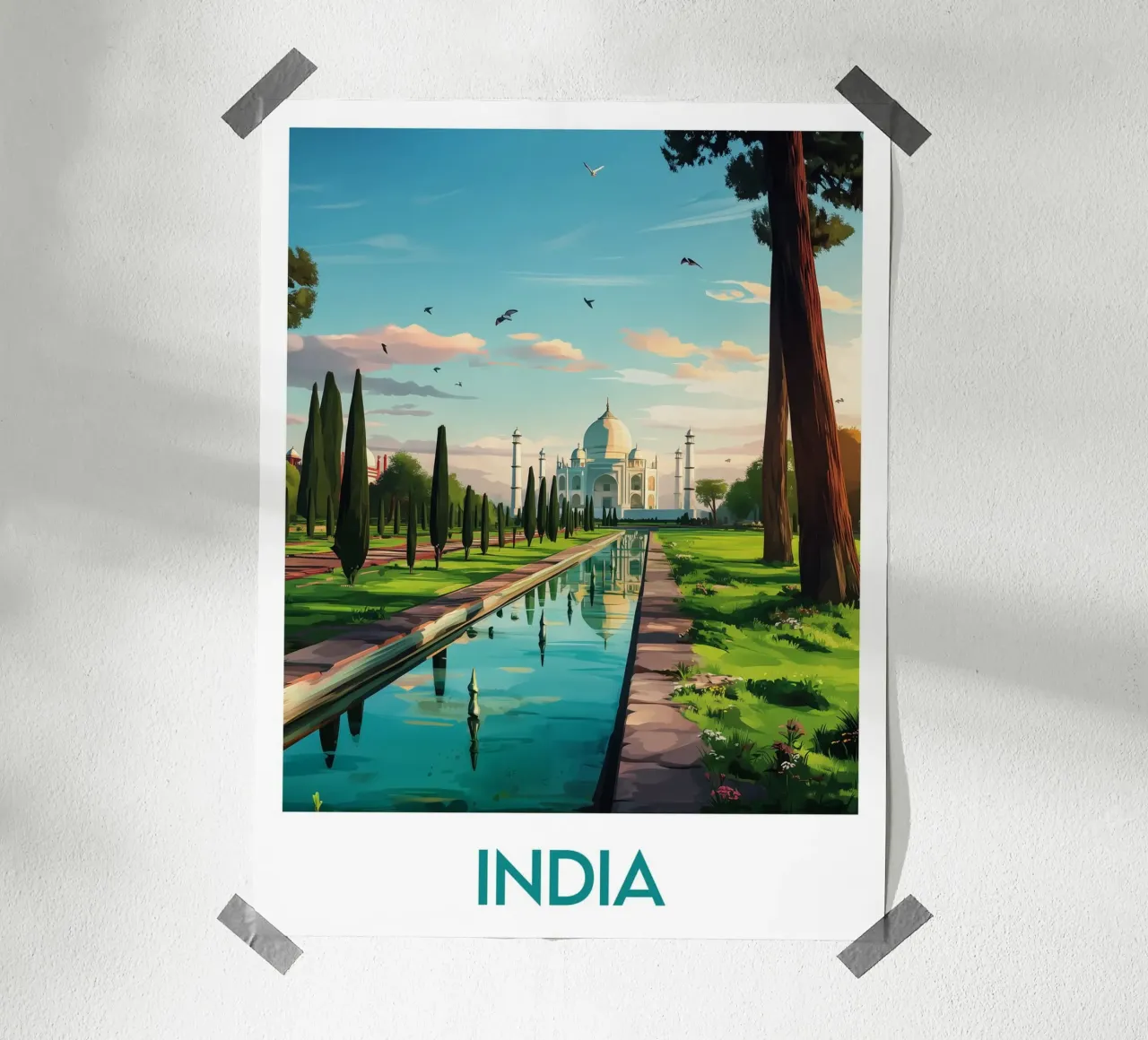 Affiche Inde poster con telaio in legno da Frame the World