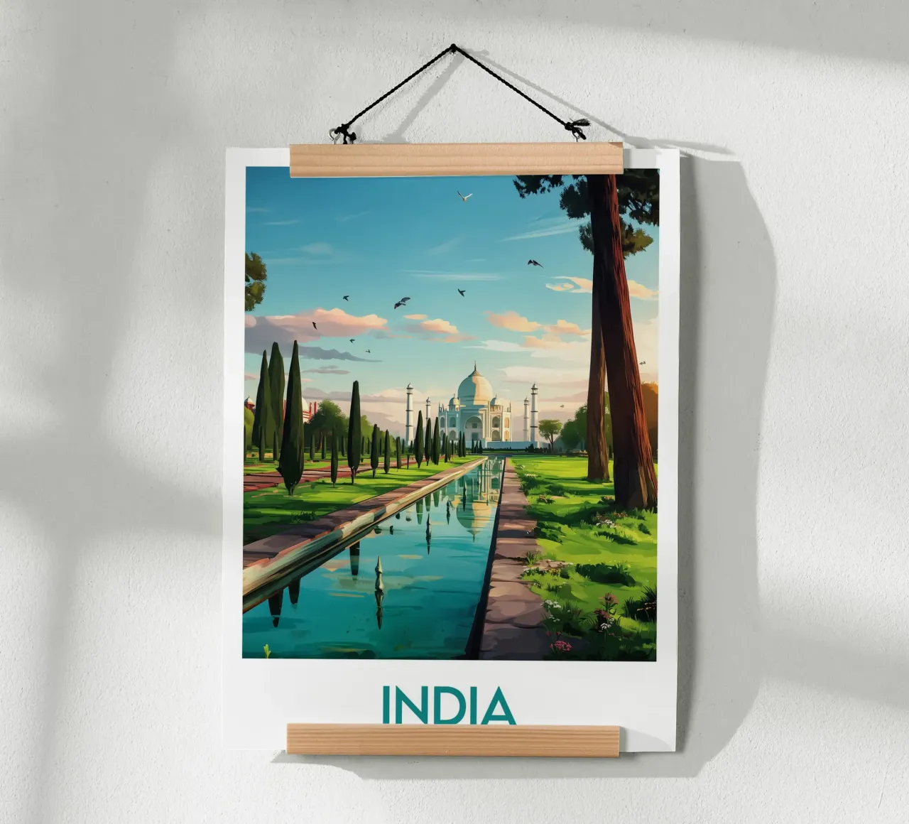 Affiche Inde poster con telaio in legno da Frame the World